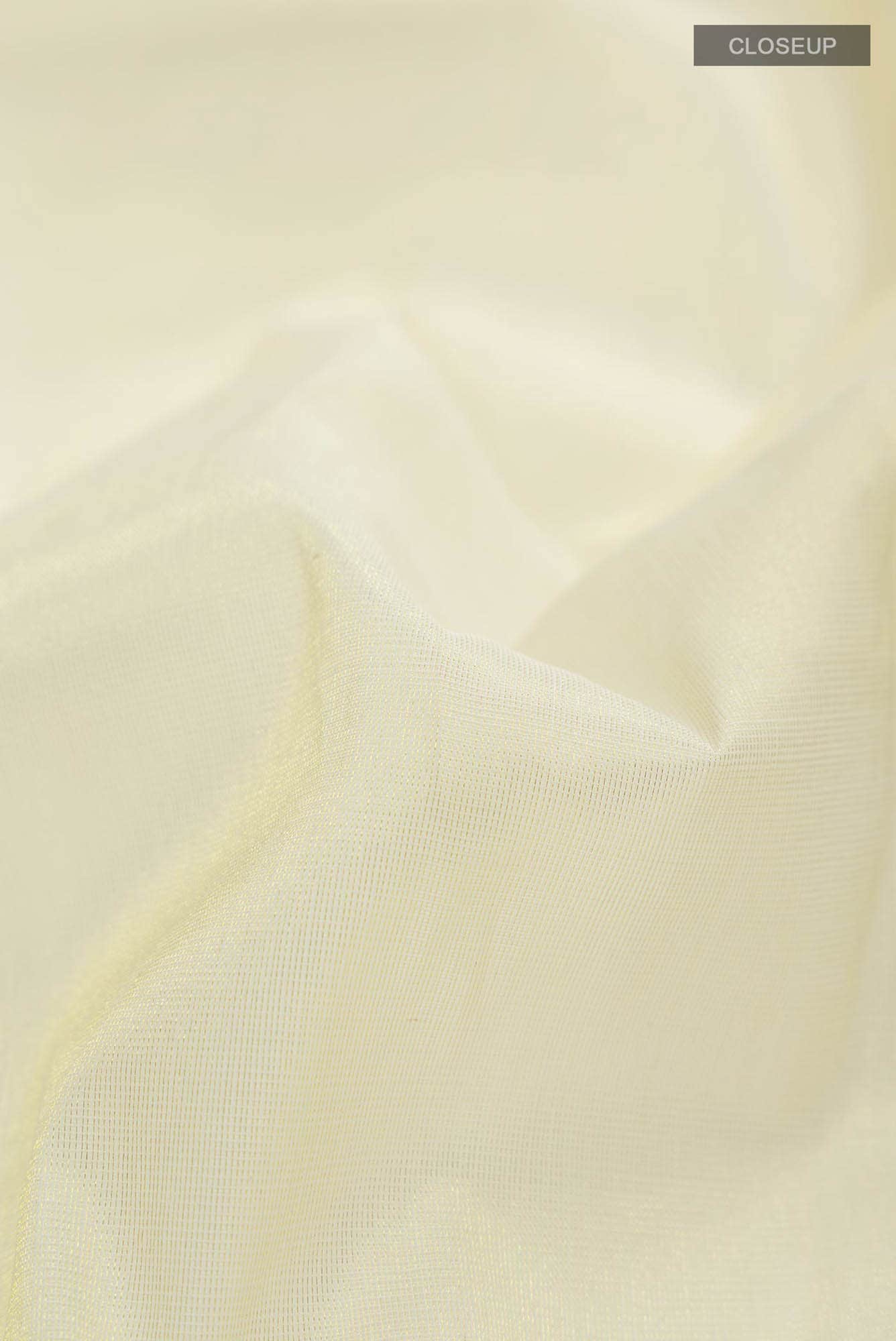 Cream with Gold Dual Tone Kerala Cotton Saree