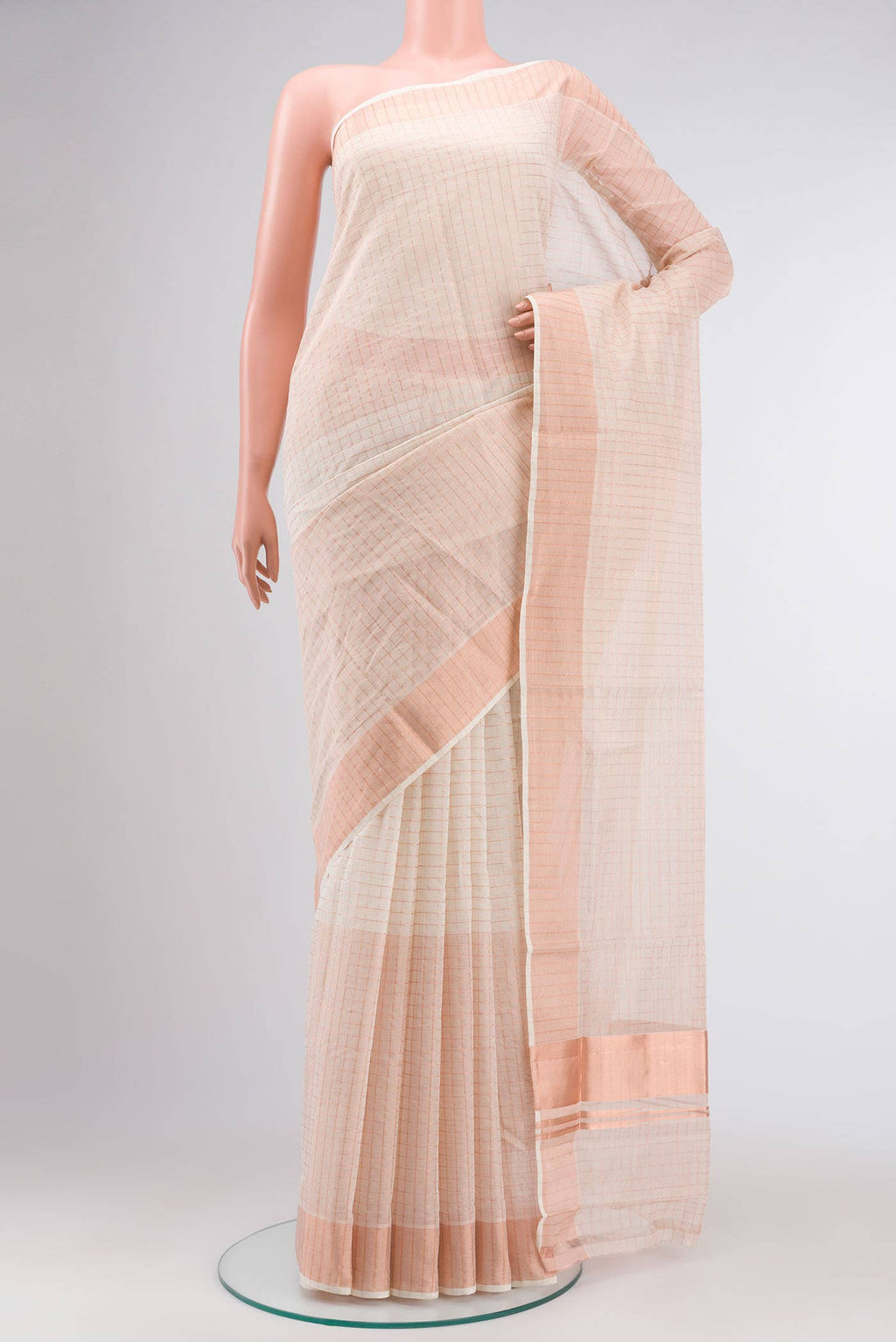 Off White Kerala Cotton Saree