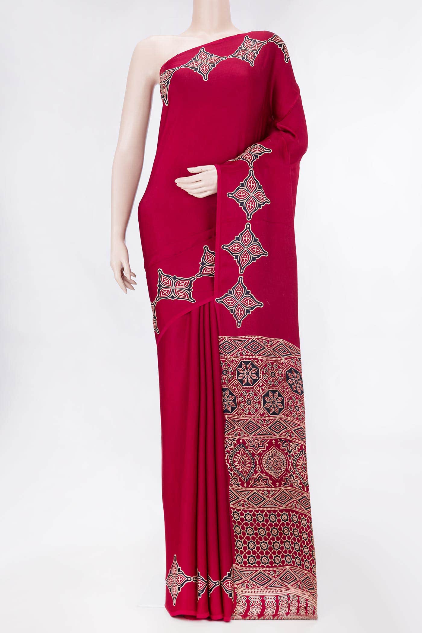 Maroon Dual Tone Satin Crepe Saree