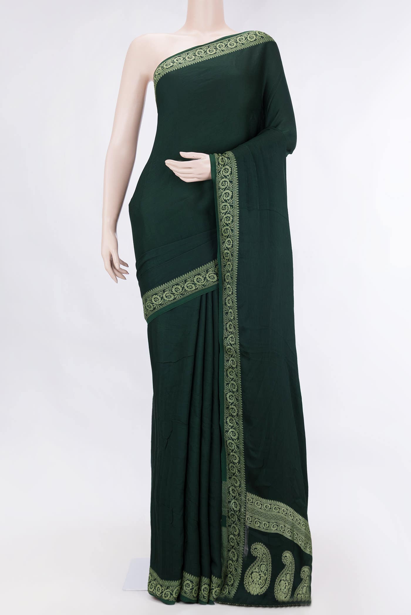 Green Dual Tone Satin Silk Saree