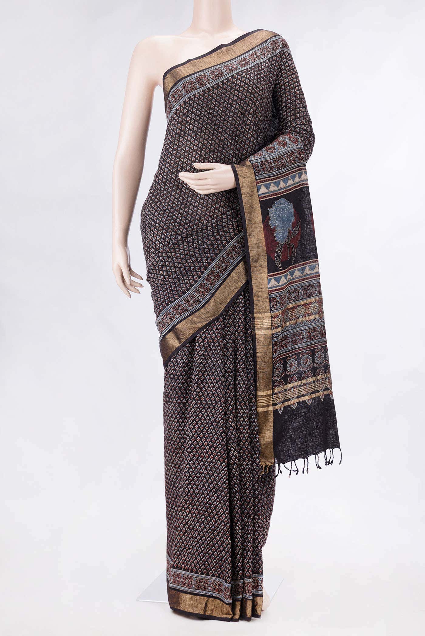 Coffee Brown Dual Tone Tussar Silk Saree