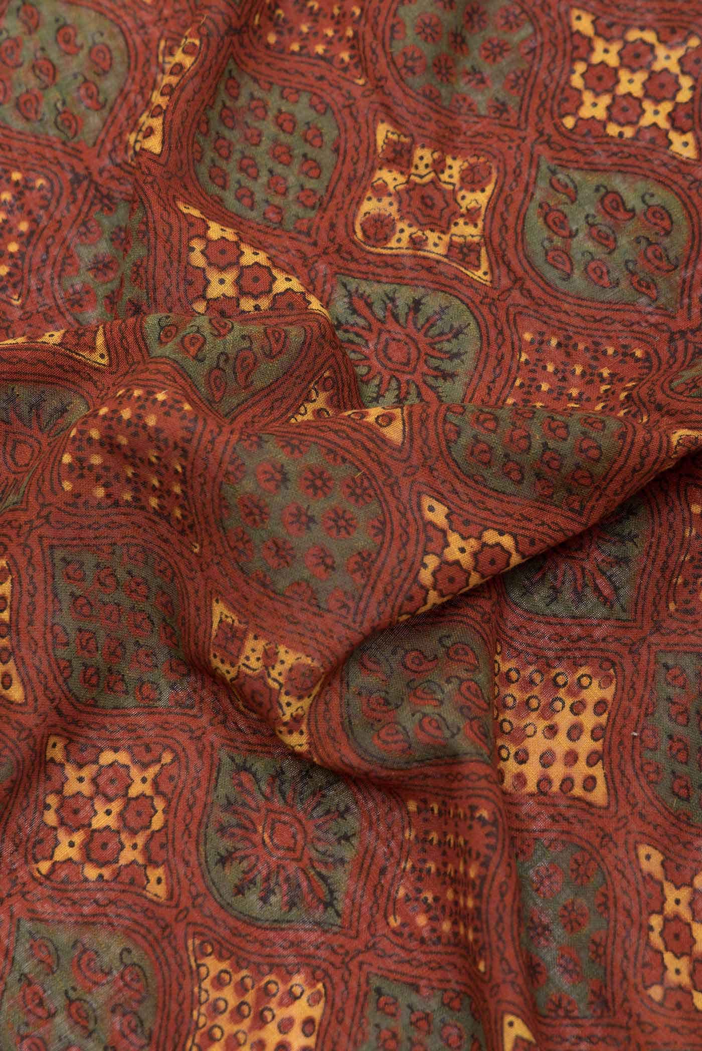 Brick Orange Dual Tone Tussar Silk Saree