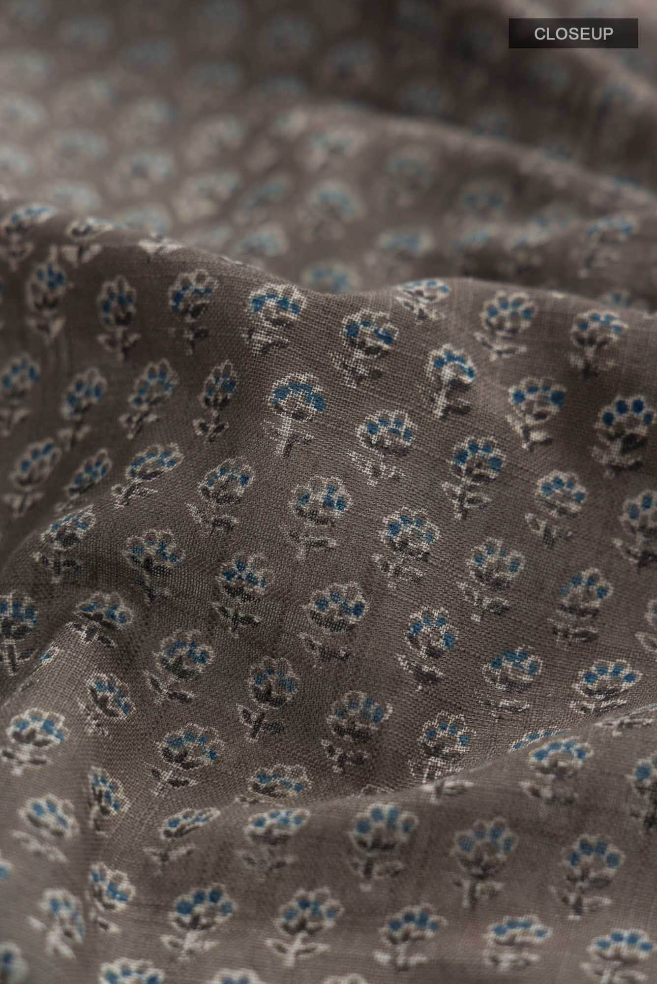 Grey Linen Cotton Saree