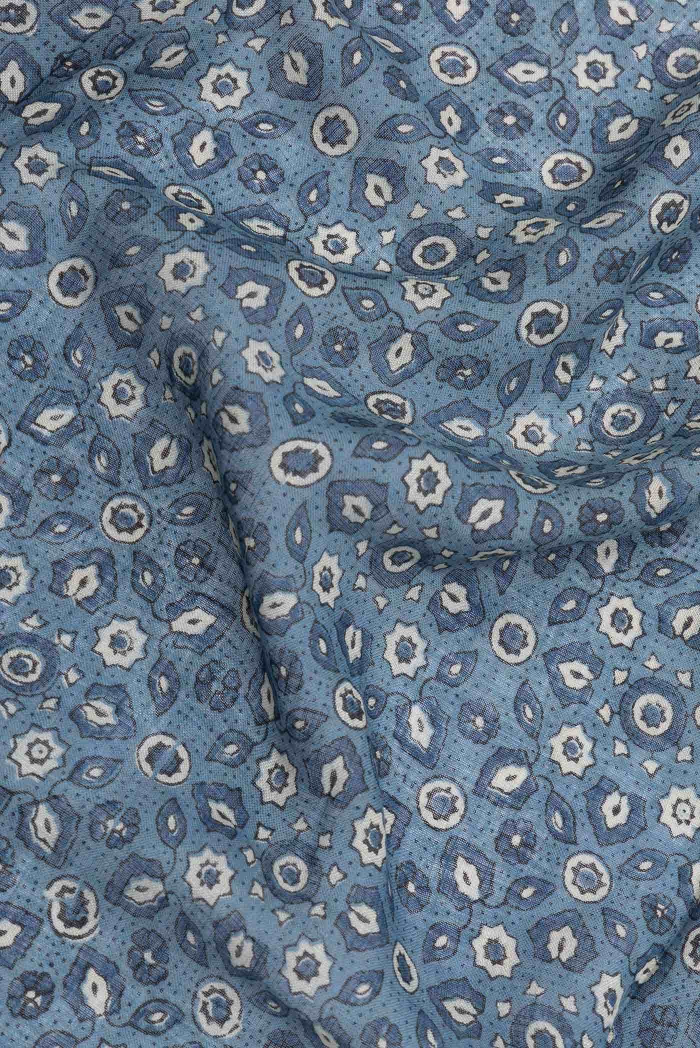 Light Blue Dual Tone Tussar Silk Saree
