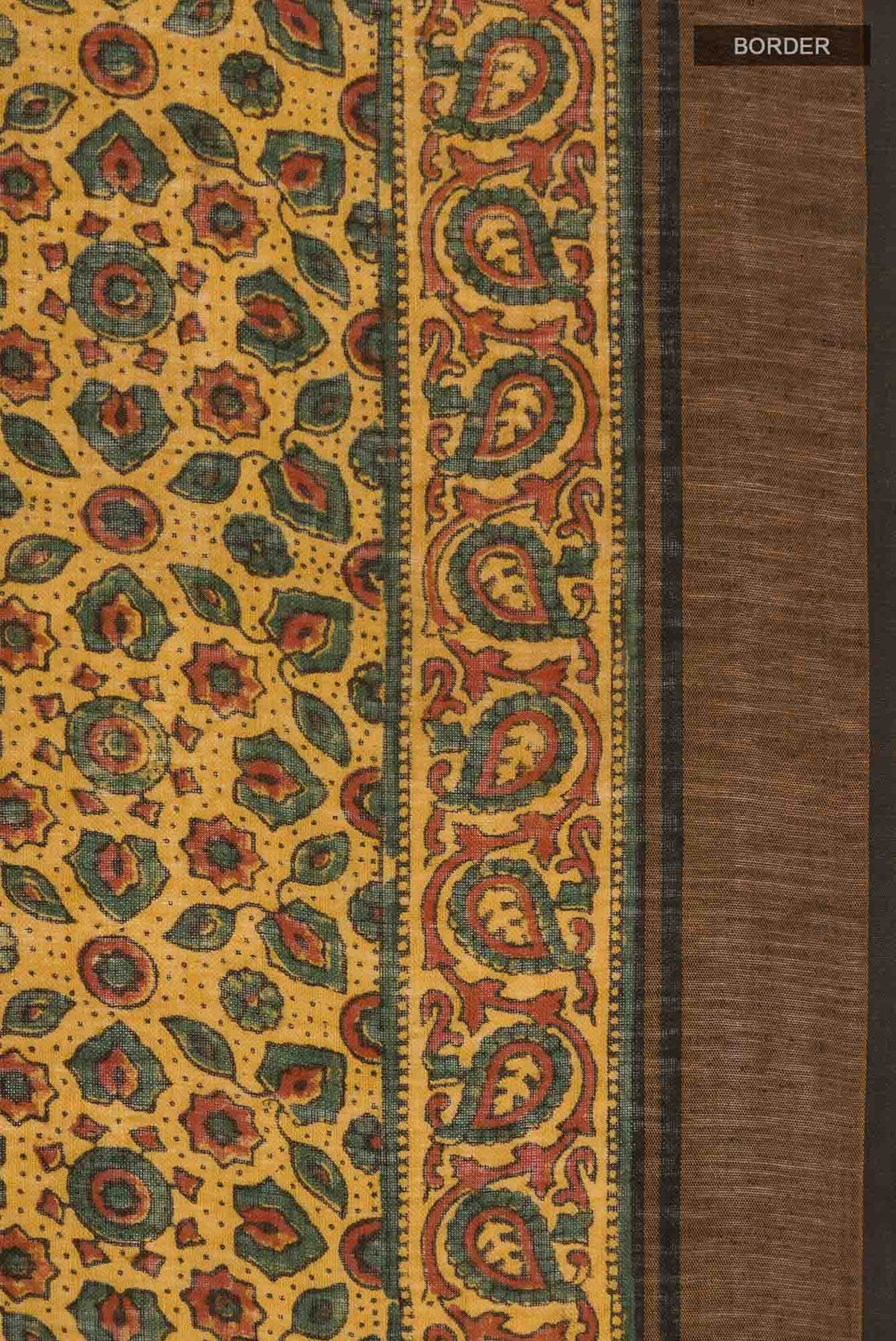Pure Silk Yellow Linen Saree