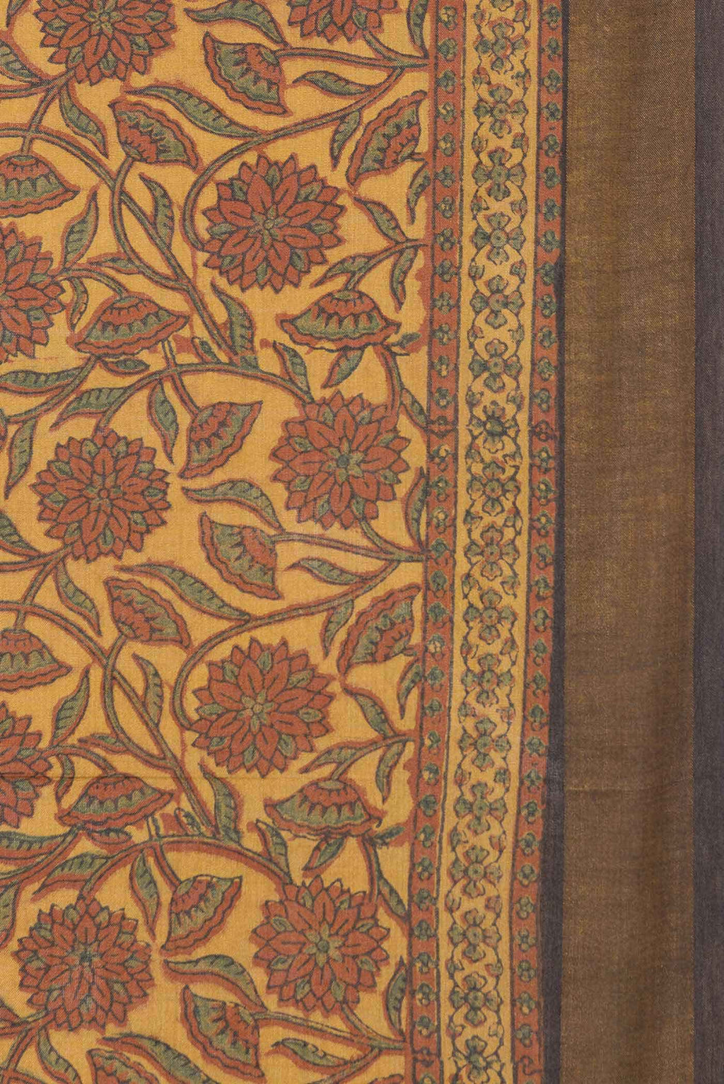 Mustard Dual Tone Tussar Silk Saree