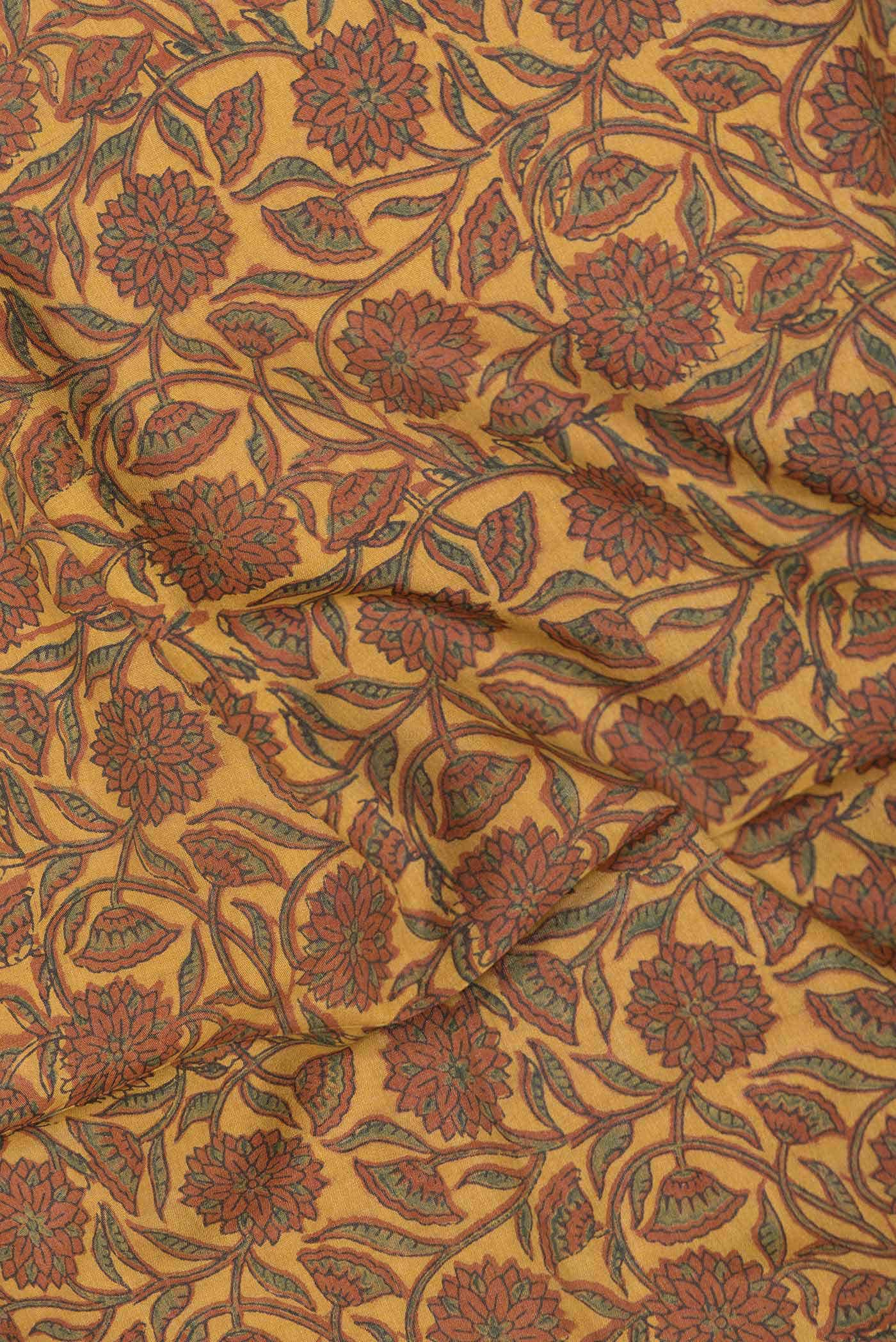 Mustard Dual Tone Tussar Silk Saree