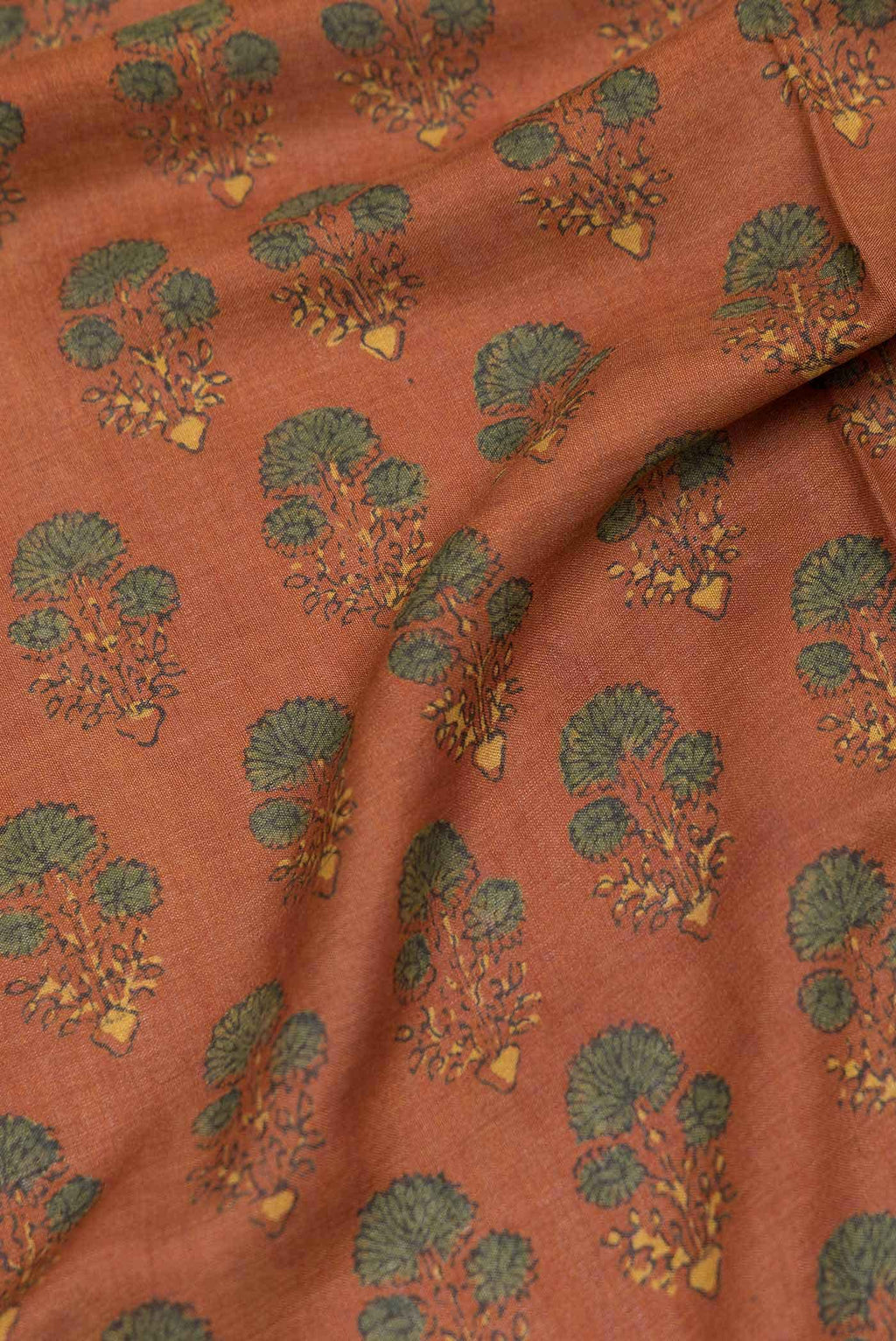 Brick Orange Dual Tone Tussar Silk Saree