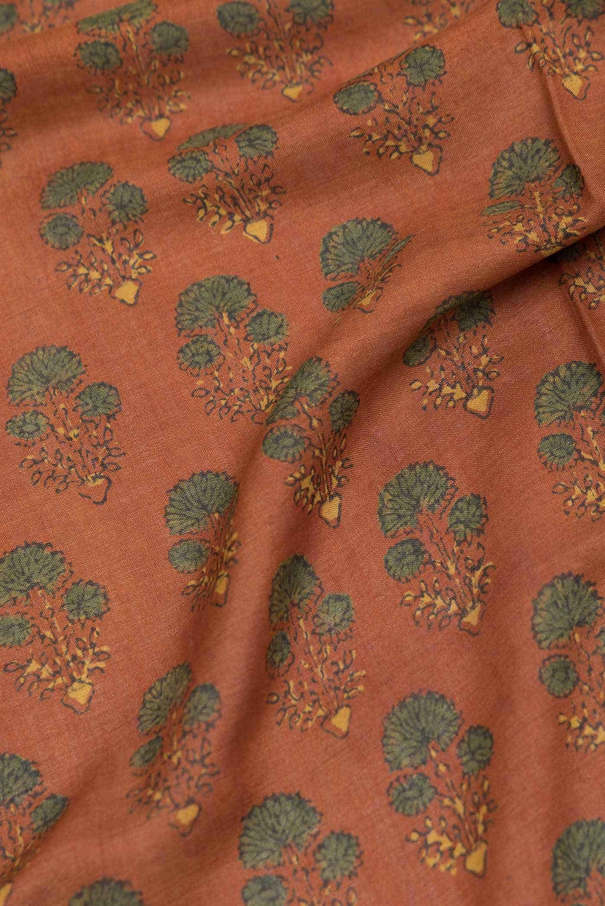 Brick Orange Dual Tone Tussar Silk Saree