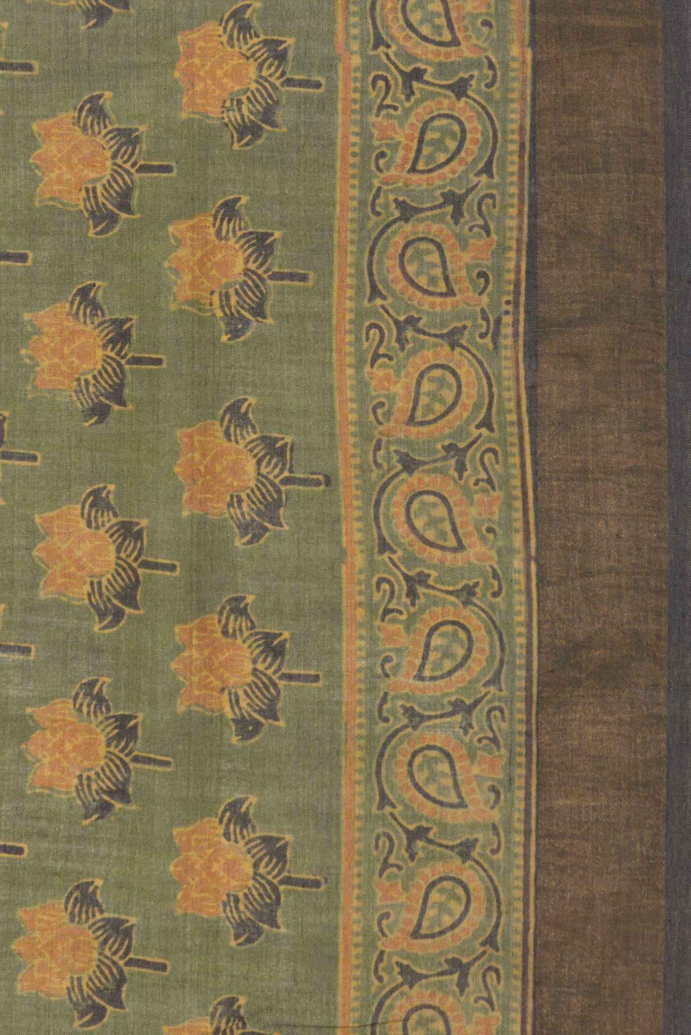 Green Dual Tone Tussar Silk Saree