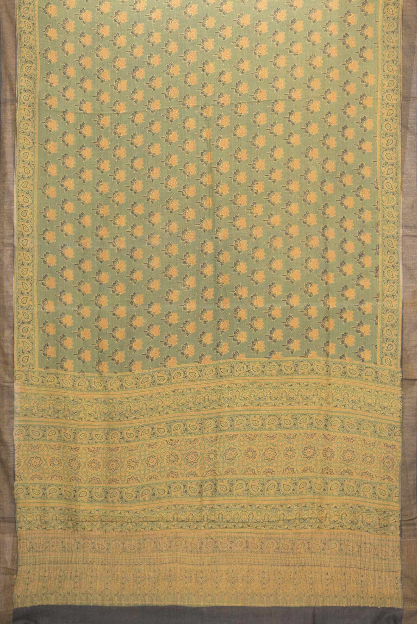 Green Dual Tone Tussar Silk Saree