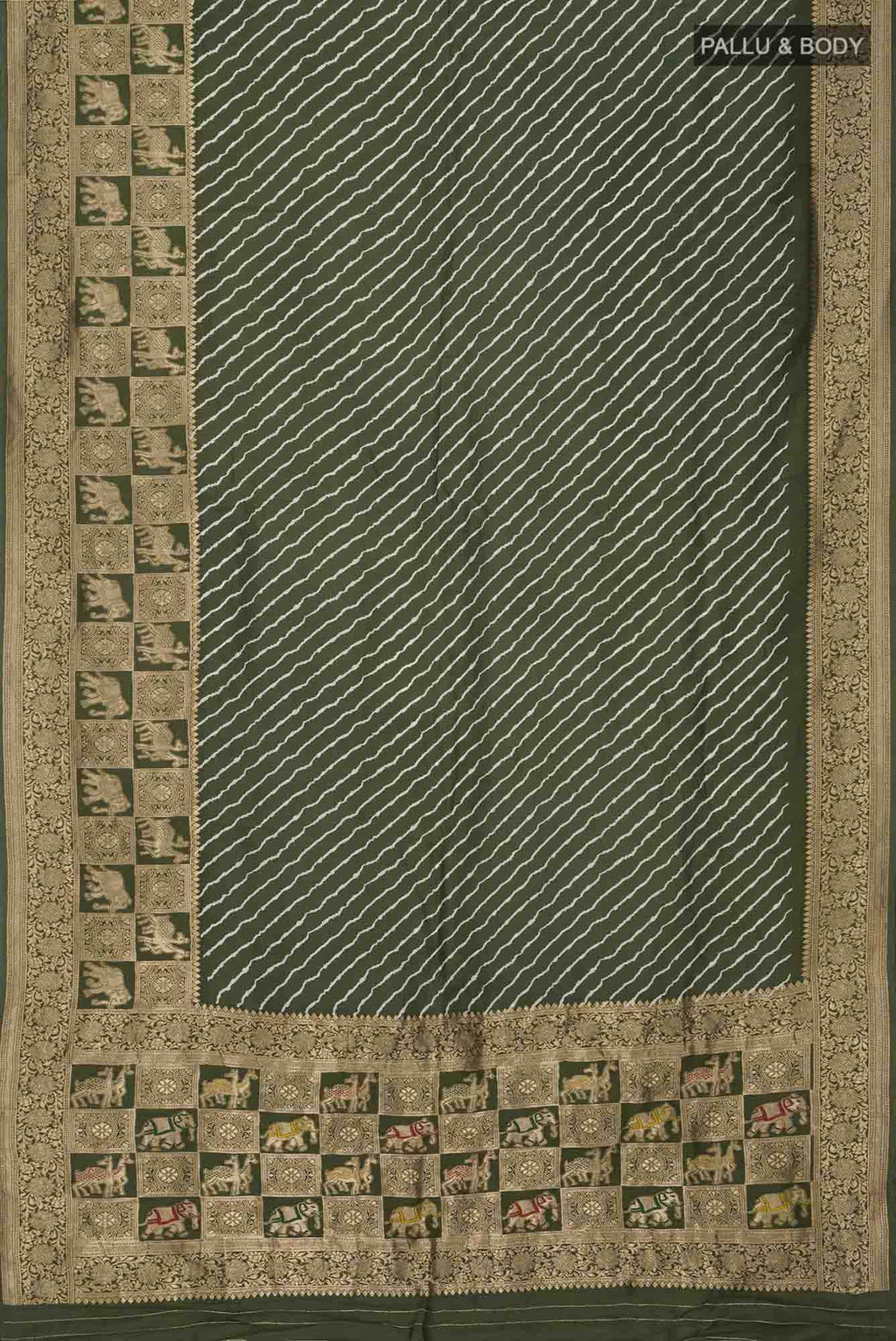 Green Tussar Silk Saree