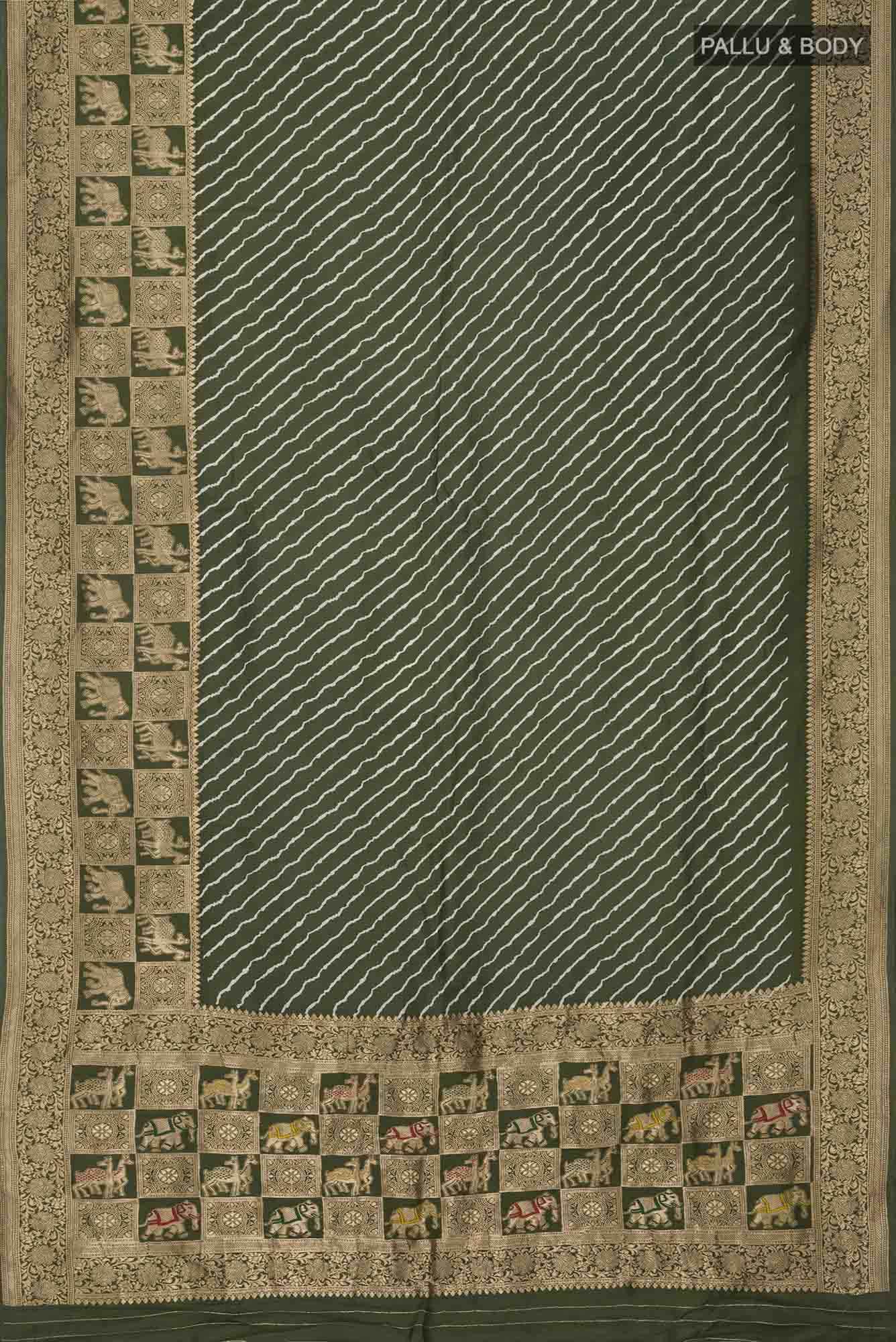 Green Tussar Silk Saree