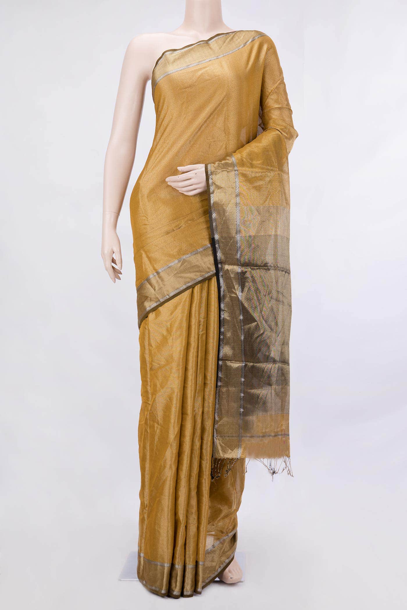 Gold Dual Tone Banarasi Silk Saree