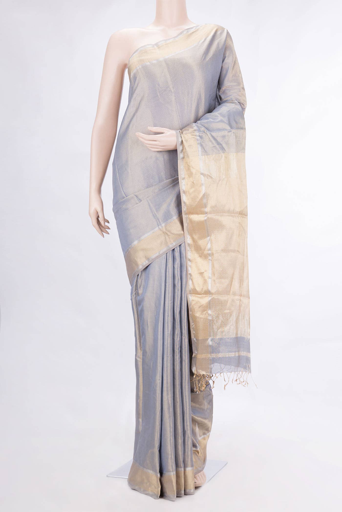 Grey Dual Tone Banarasi Silk Saree