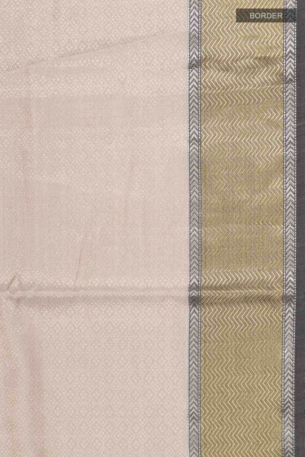 Beige Maheshwari Tissue Silk Cotton Saree