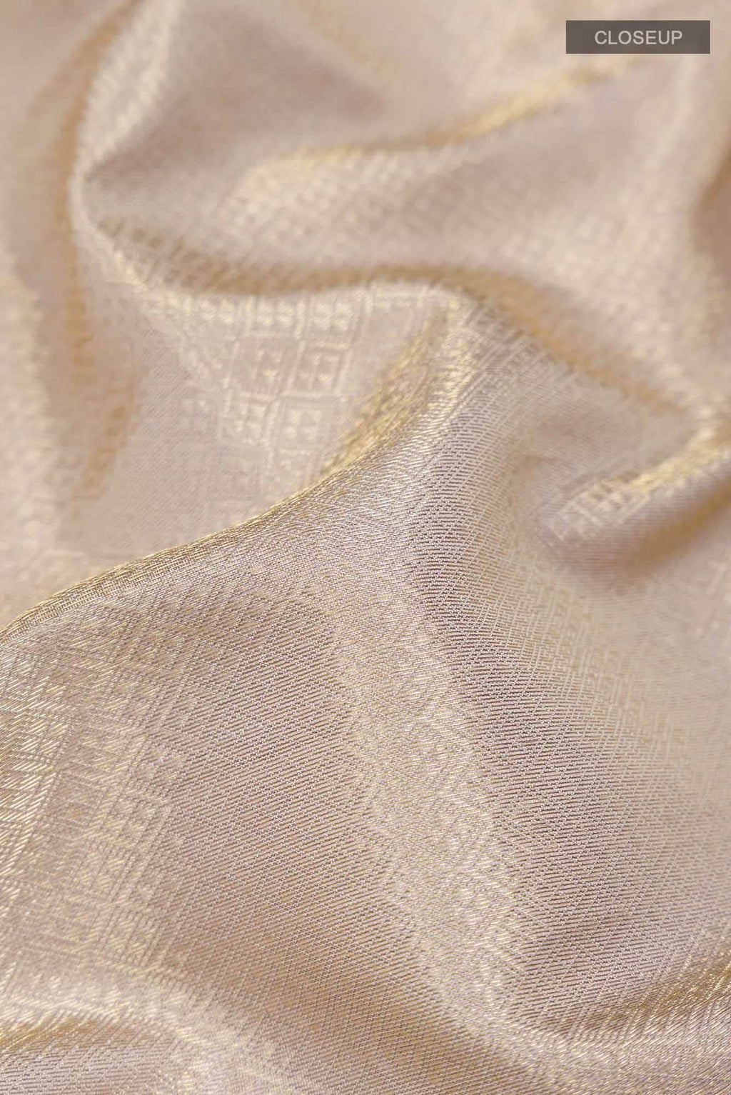 Beige Maheshwari Tissue Silk Cotton Saree