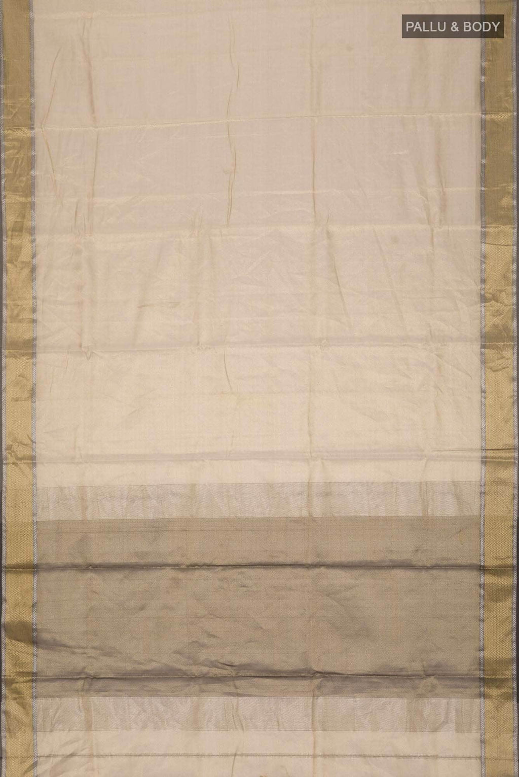 Beige Maheshwari Tissue Silk Cotton Saree