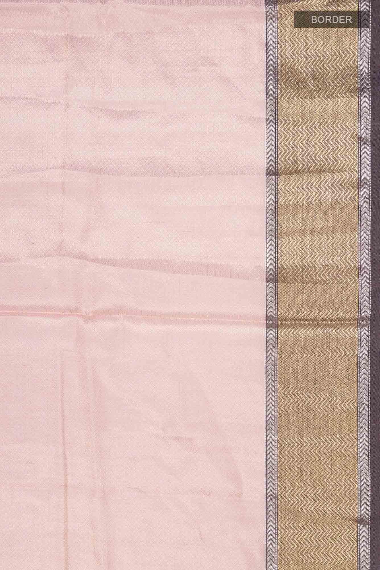 Rose Gold Maheshwari Silk Saree