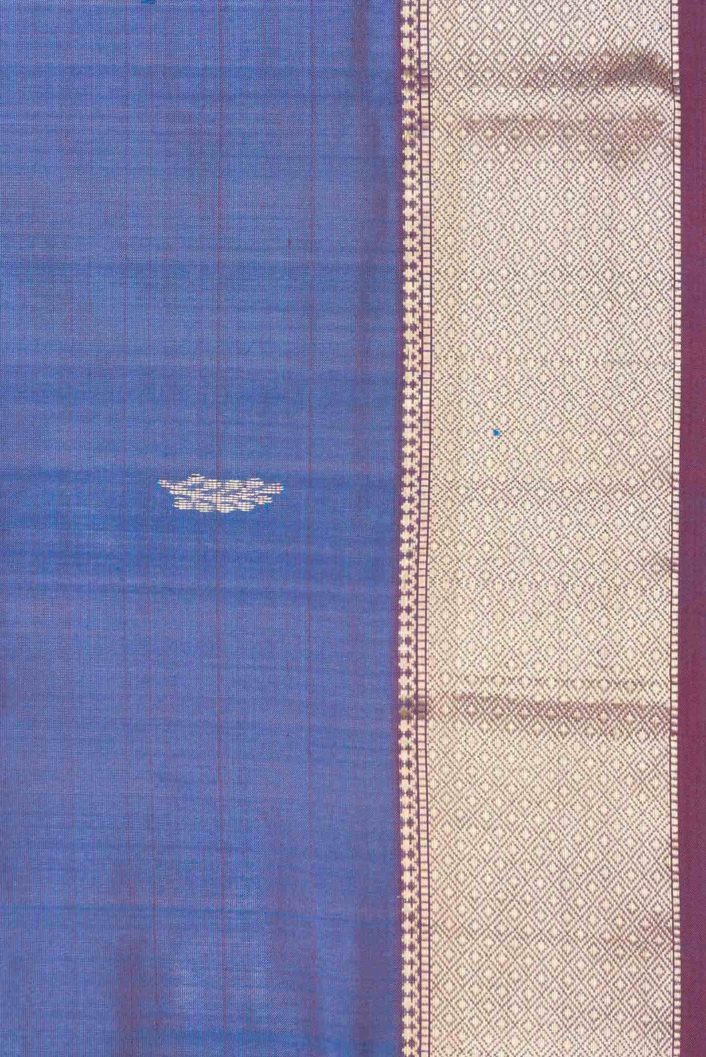 Peacock Blue Dual Tone Banarasi Silk Saree