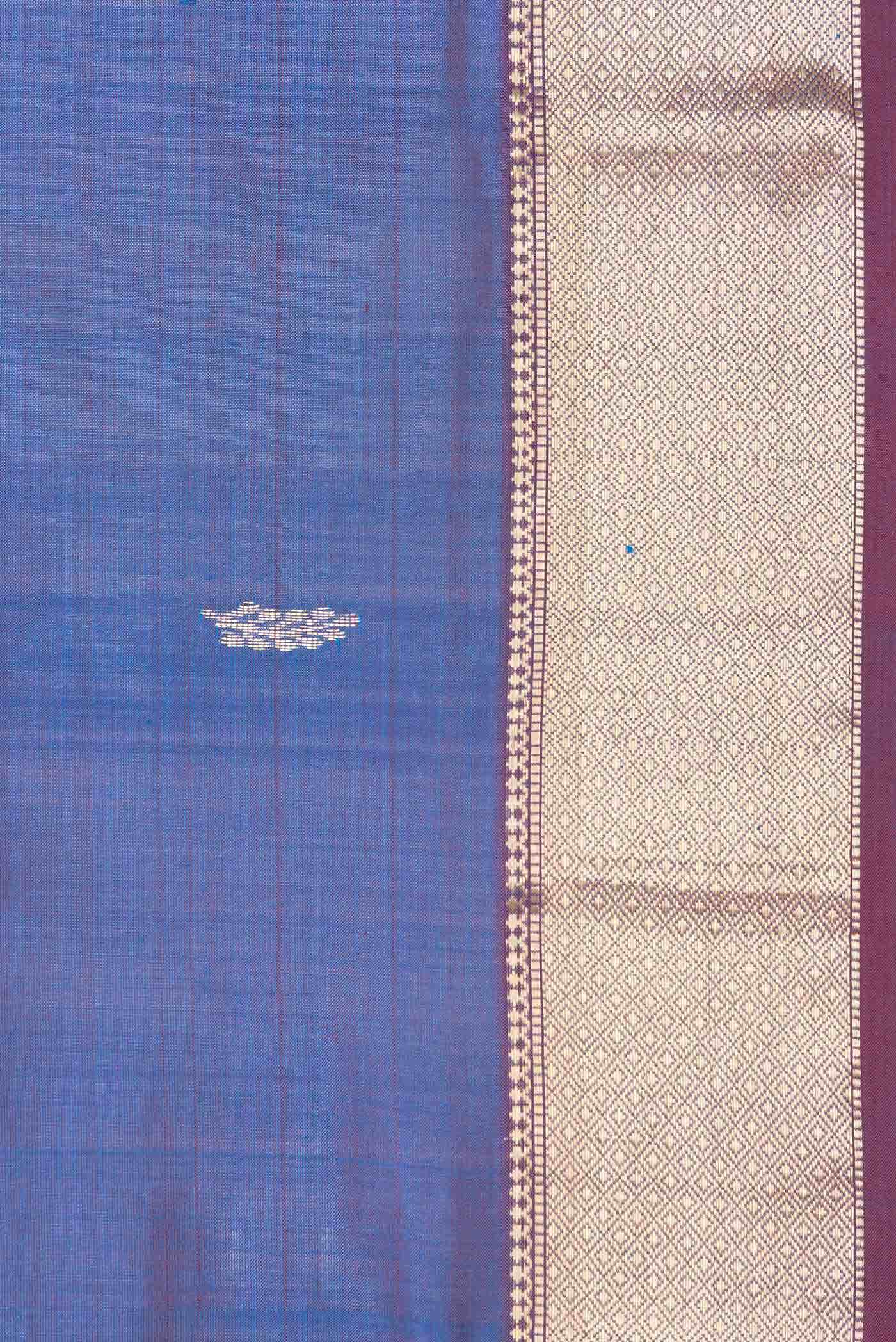 Peacock Blue Dual Tone Banarasi Silk Saree