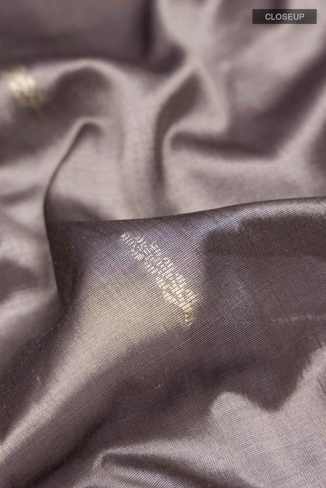 Grey Maheshwari Silk Saree