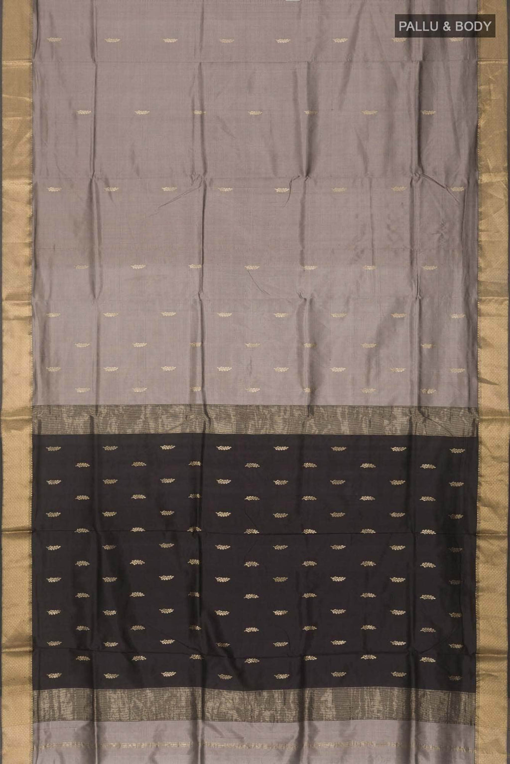 Grey Maheshwari Silk Saree