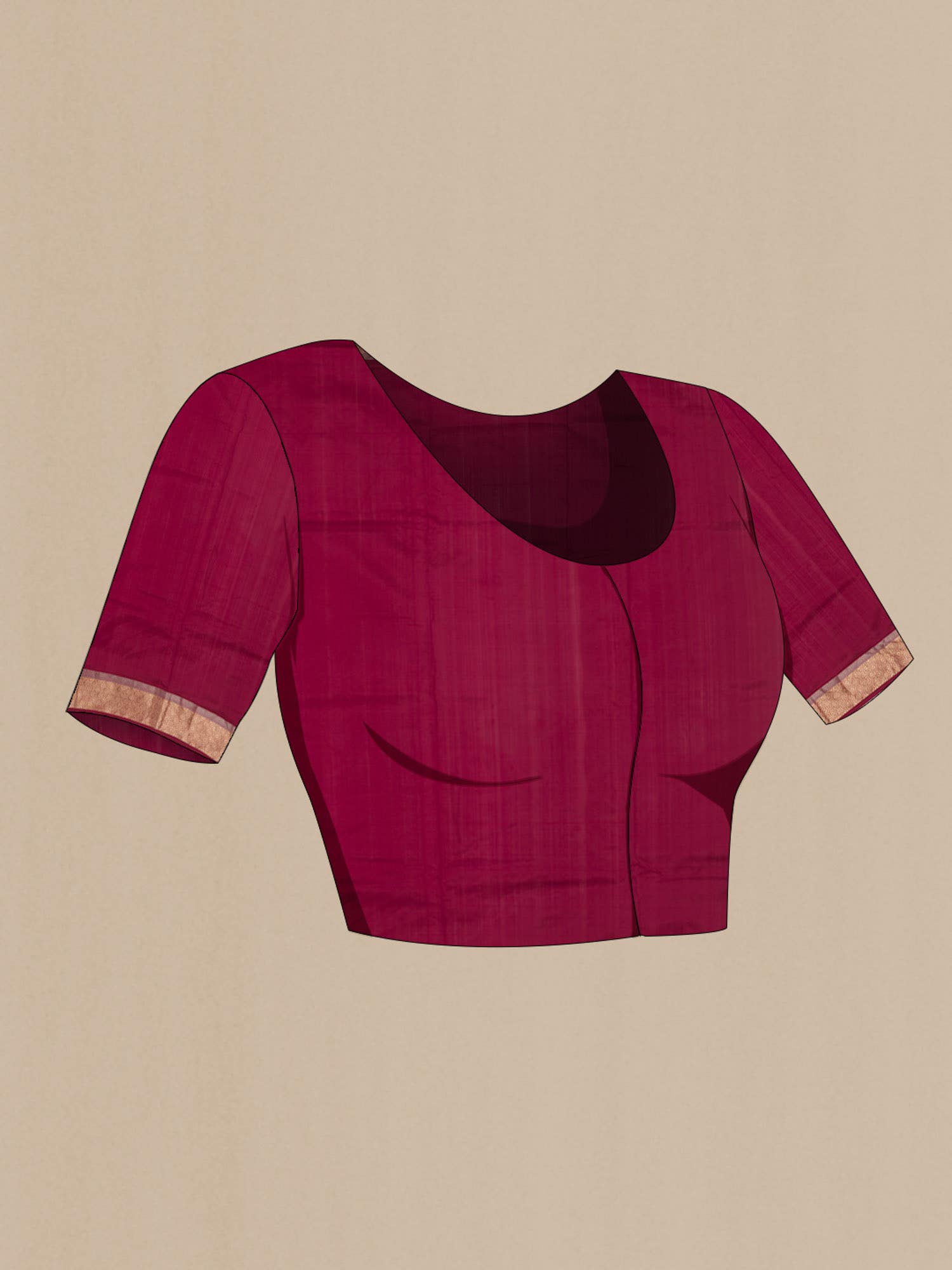 Maroon Maheshwari Silk Saree