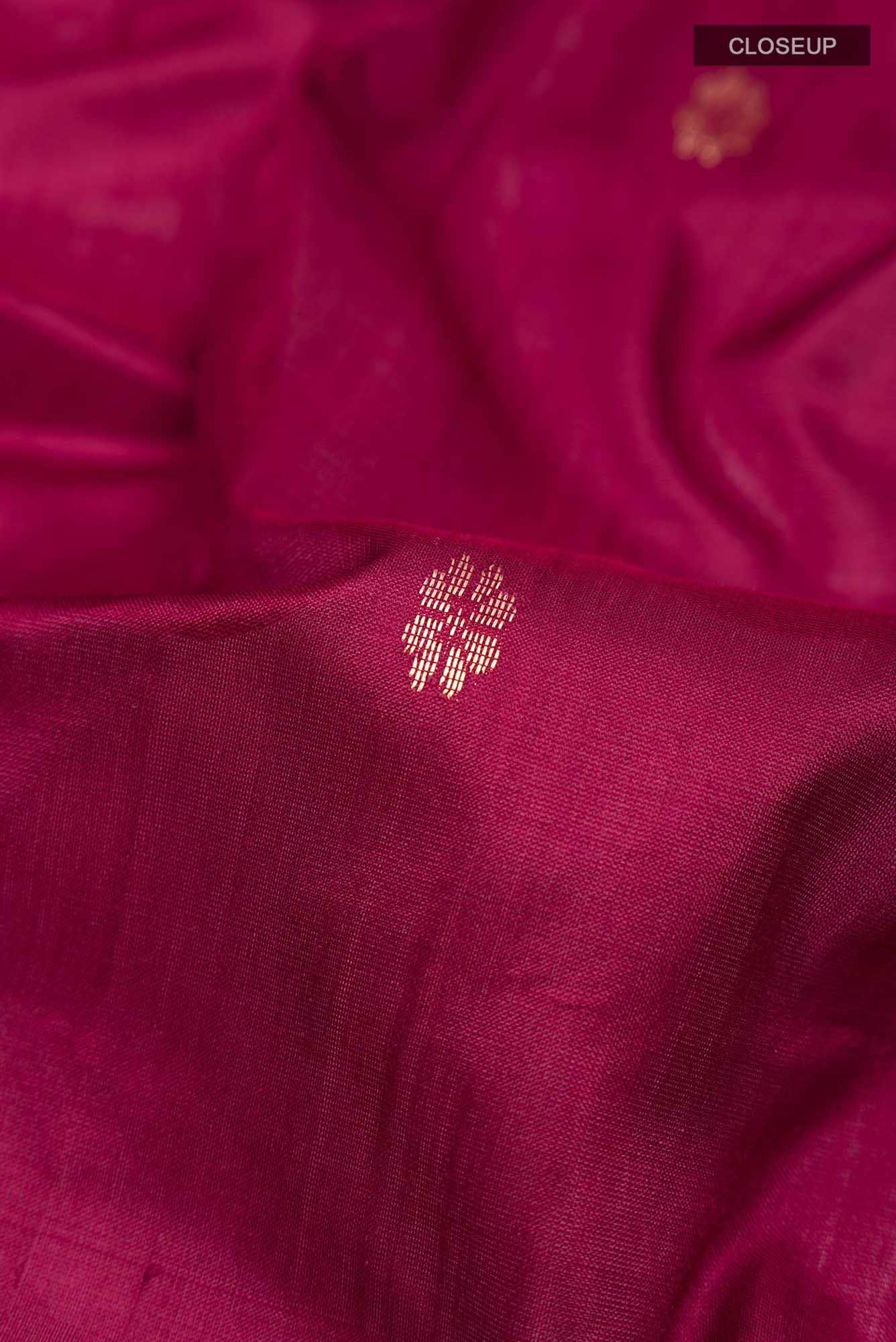 Maroon Maheshwari Silk Saree