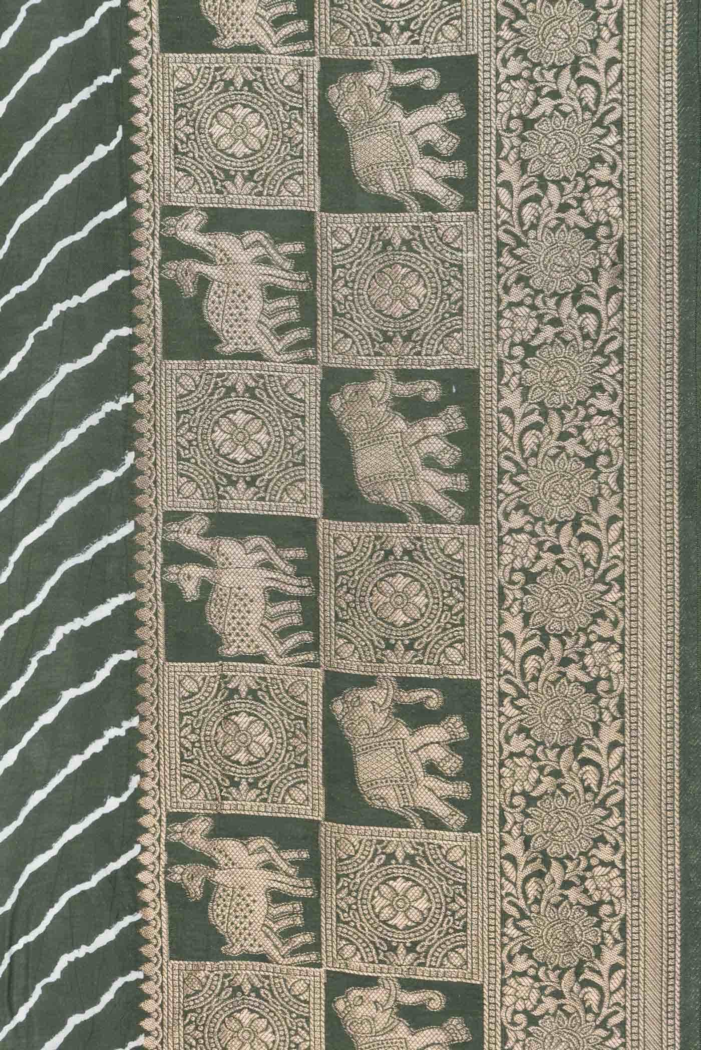 Green Dual Tone Banarasi Georgette Saree