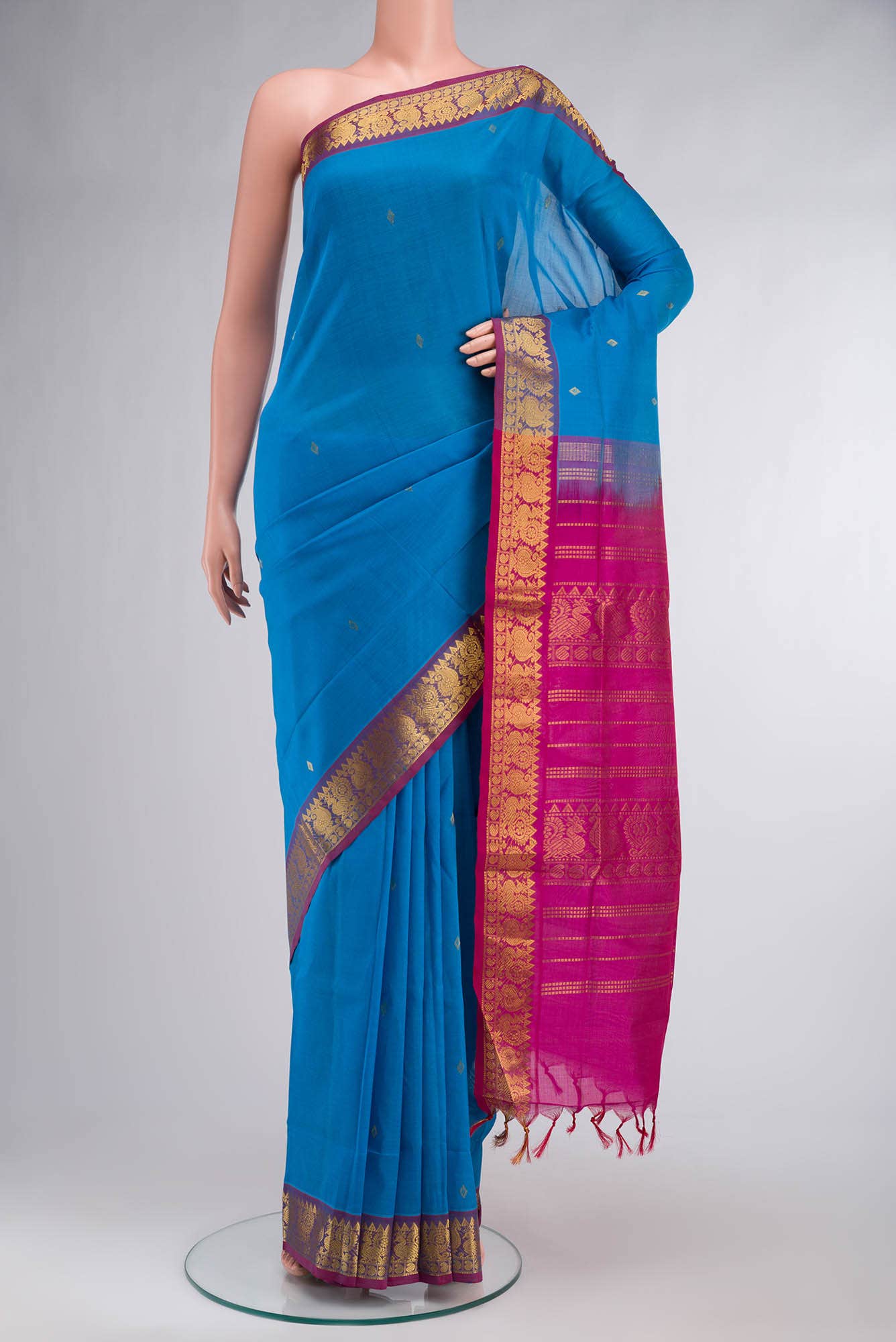 Blue Silk Cotton Saree