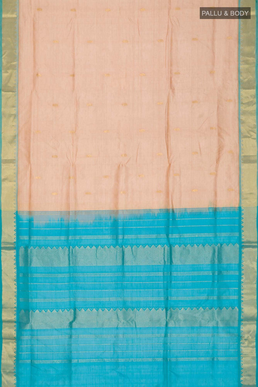 Beige Silk Cotton Saree