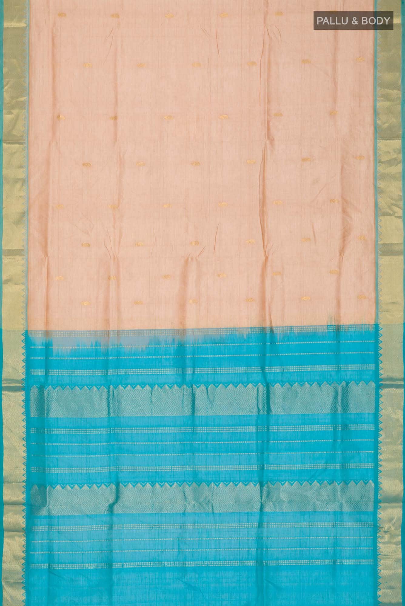Beige Silk Cotton Saree