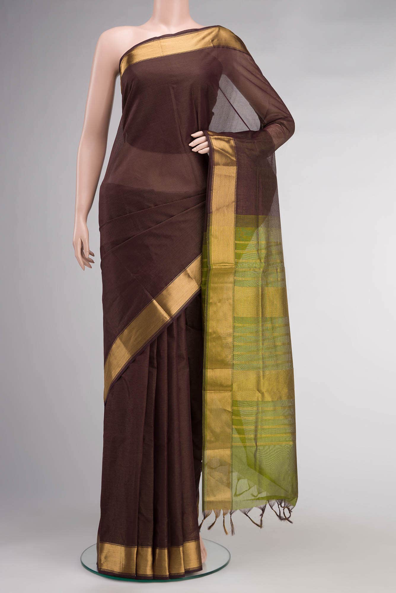 Maroon Silk Cotton Saree