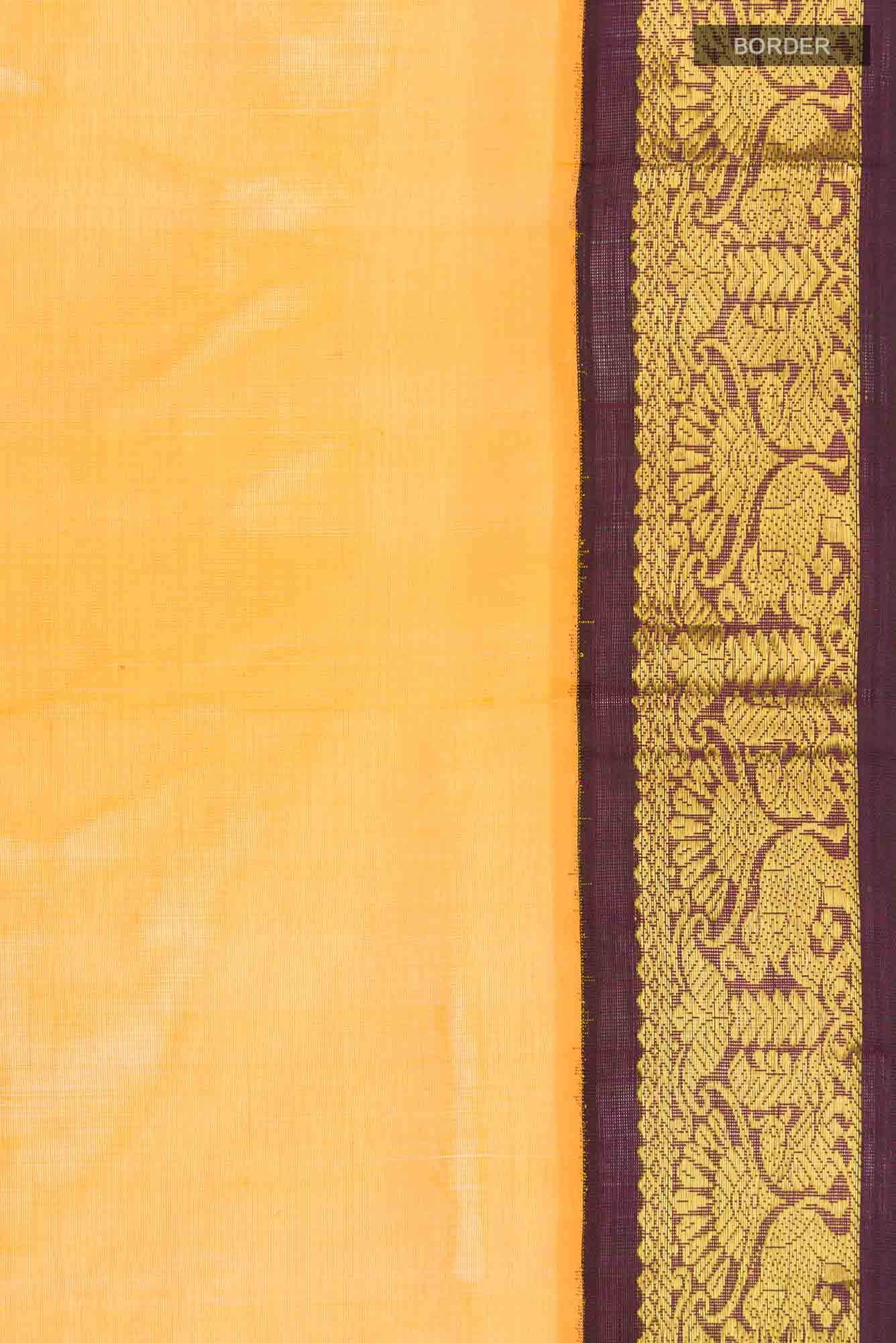 Yellow Silk Cotton Saree