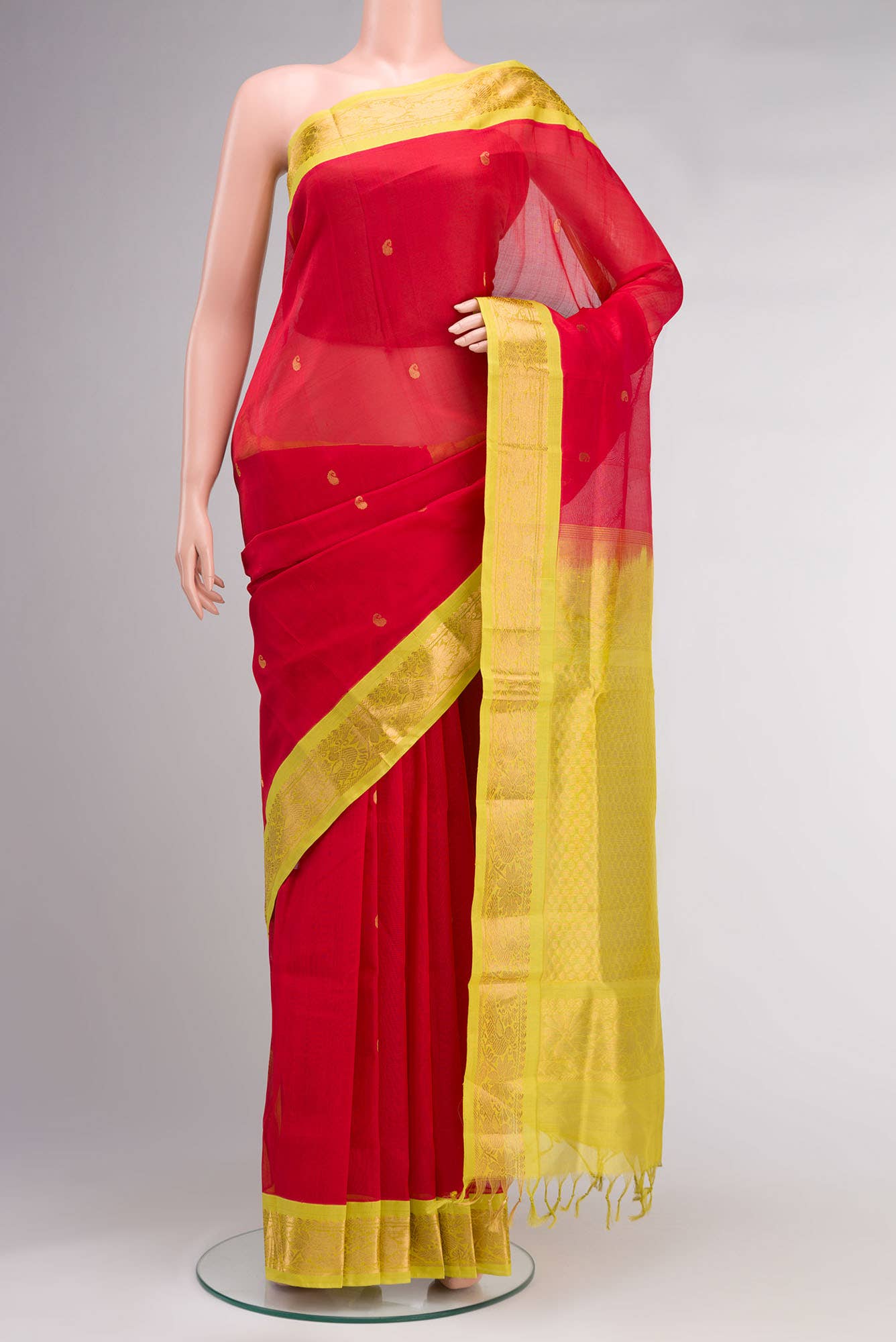 Red Silk Cotton Saree