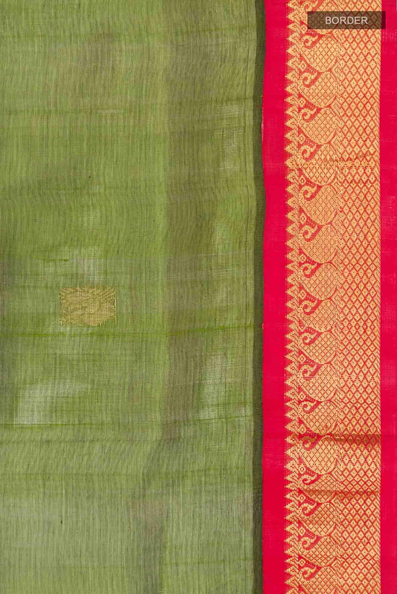 Green Silk Cotton Saree