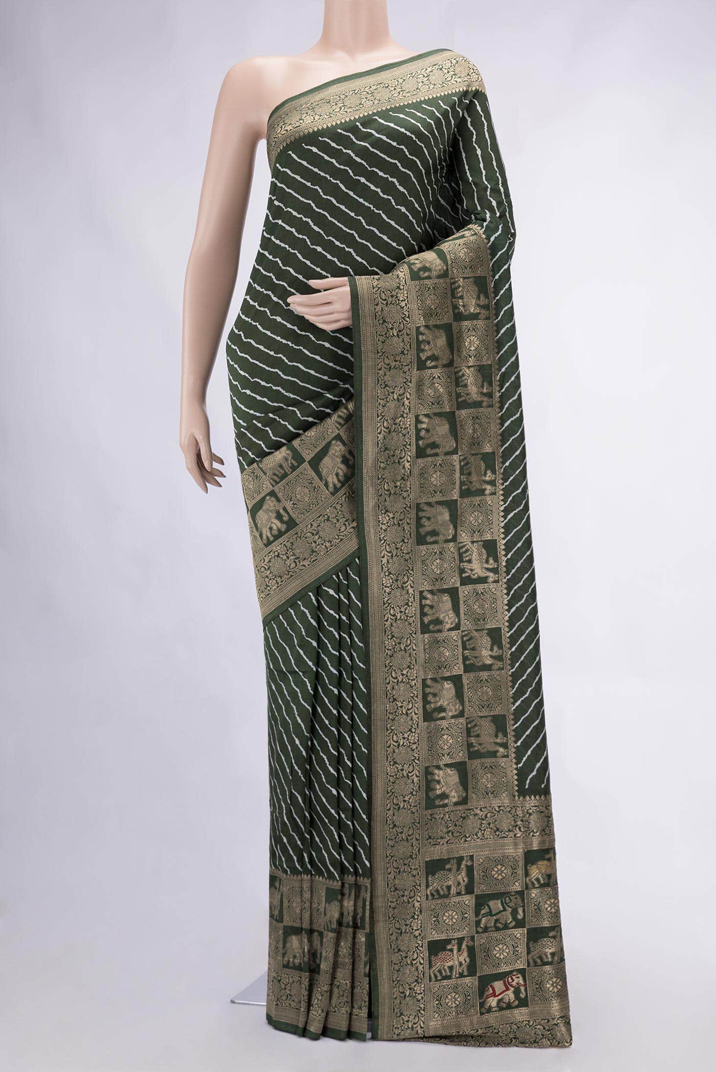 Green Banarasi Georgette Saree