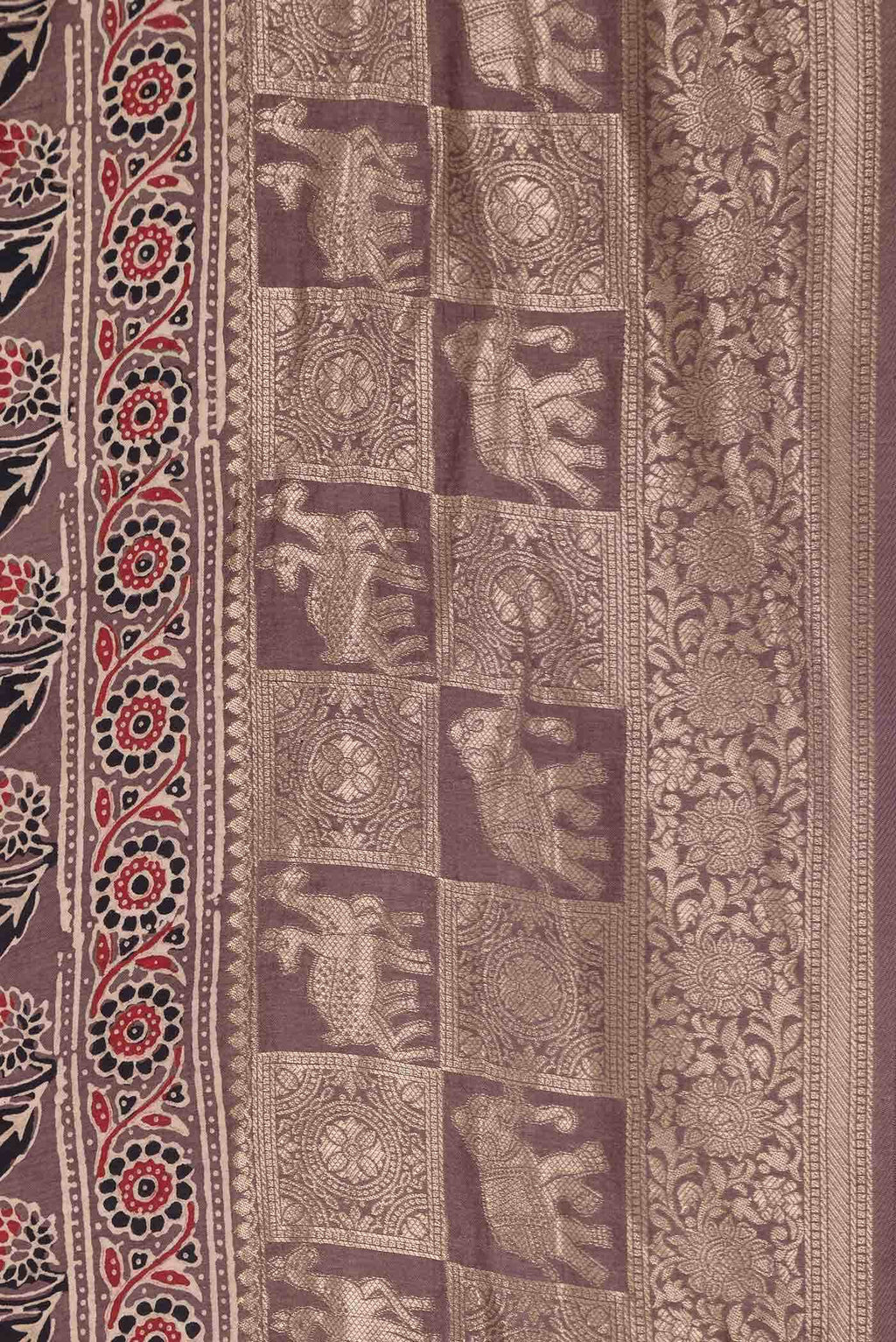 Bronze Dual Tone Satin Silk Saree