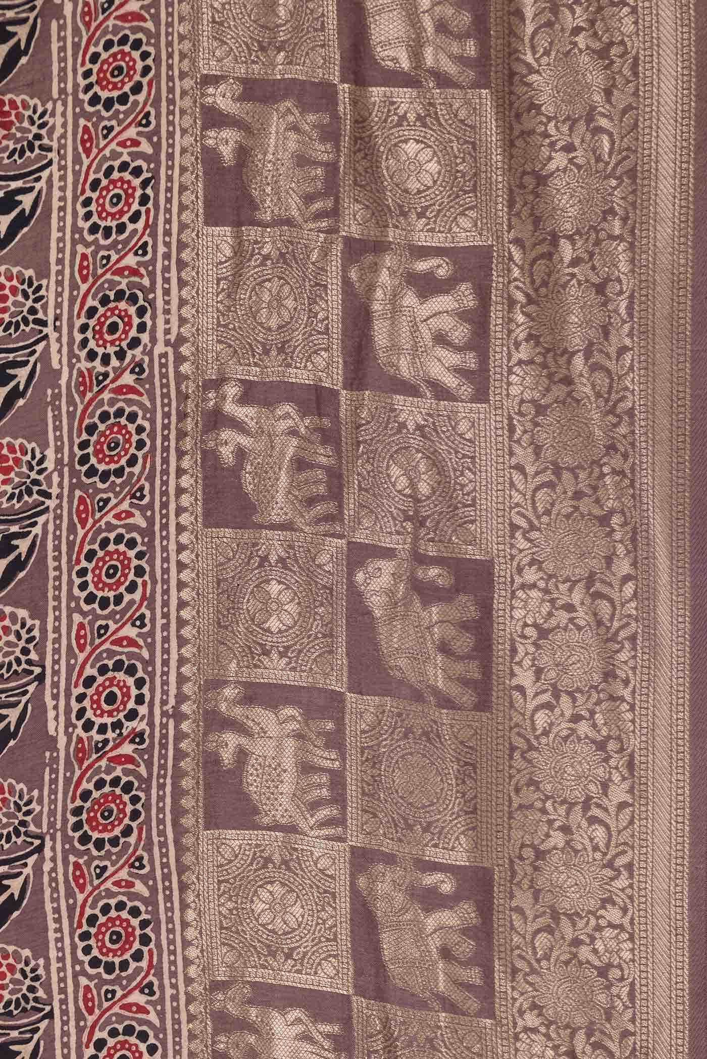 Bronze Dual Tone Satin Silk Saree