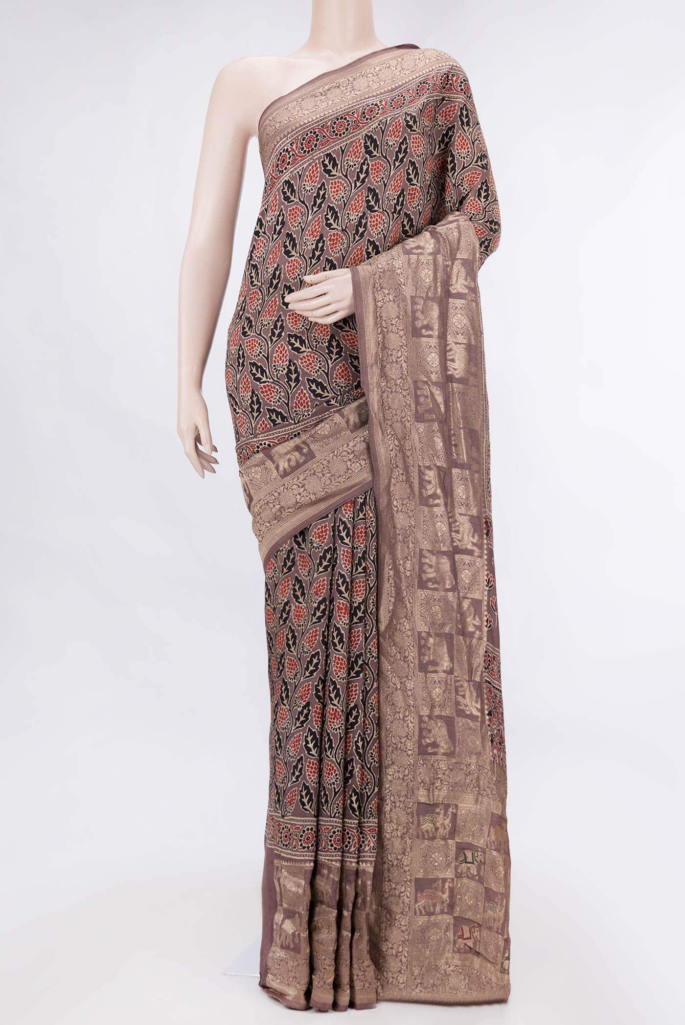 Bronze Dual Tone Satin Silk Saree