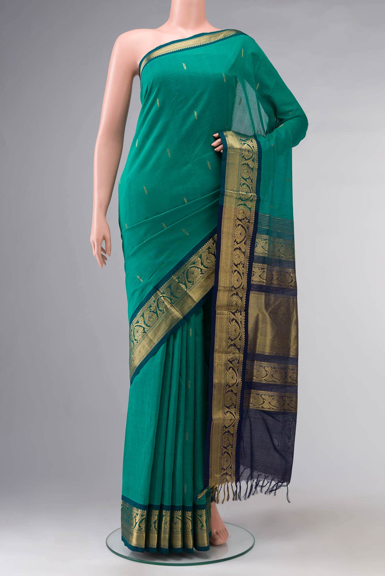 Green Silk Cotton Saree