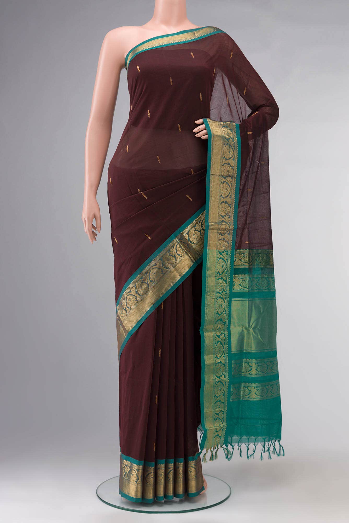 Maroon Silk Cotton Saree