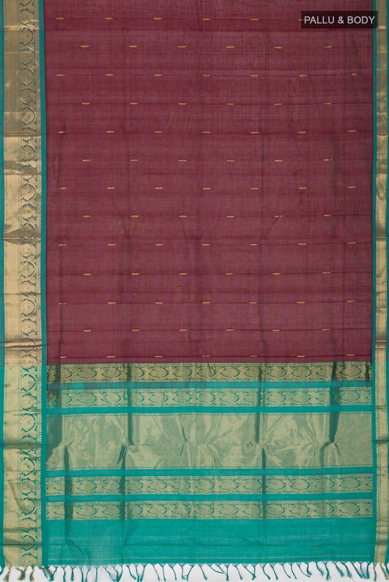 Maroon Silk Cotton Saree