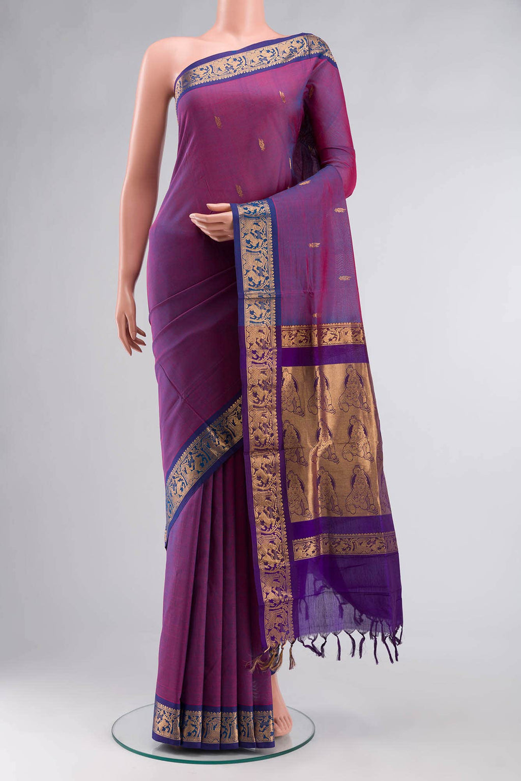 Purple Silk Cotton Saree