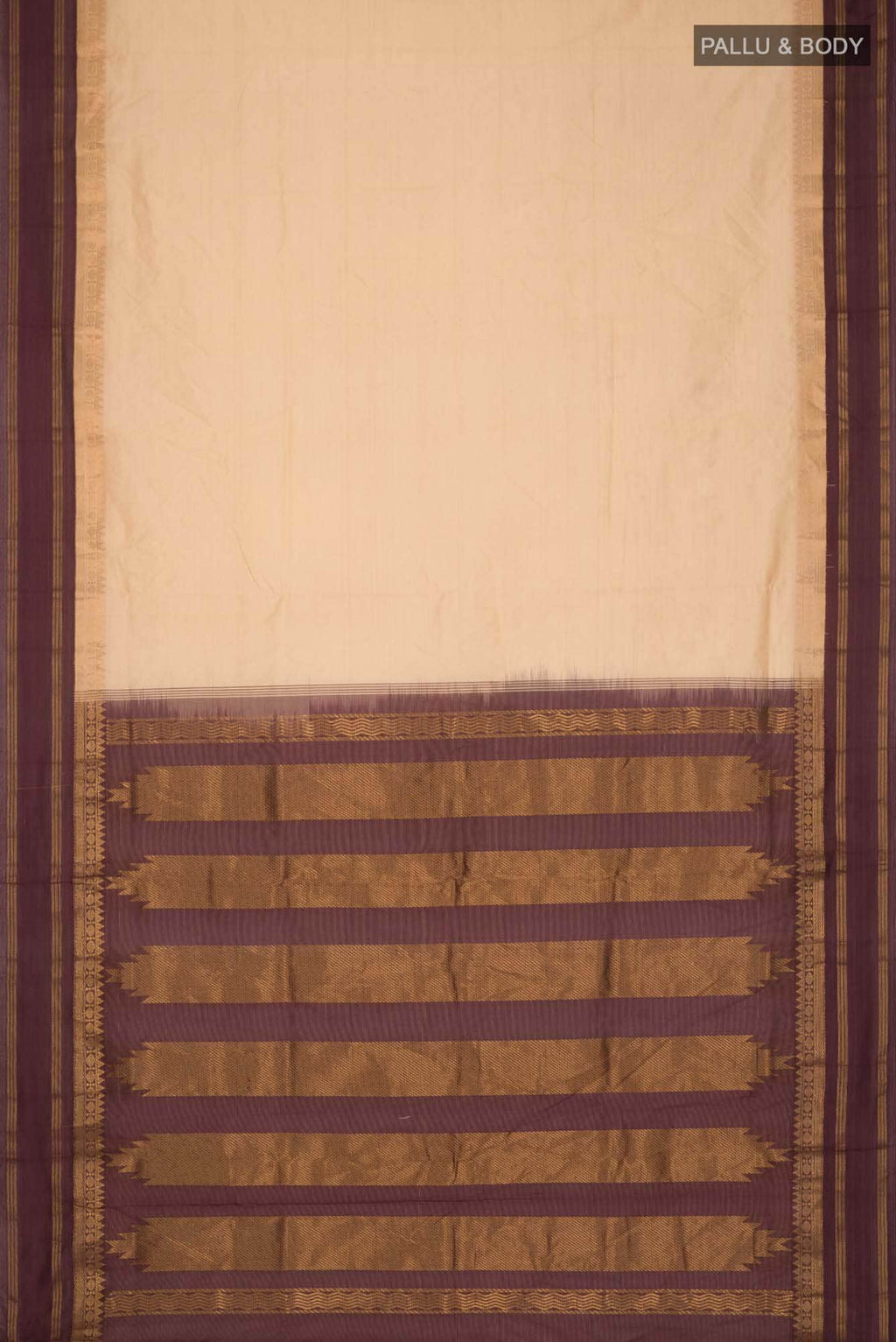 Cream Silk Cotton Saree