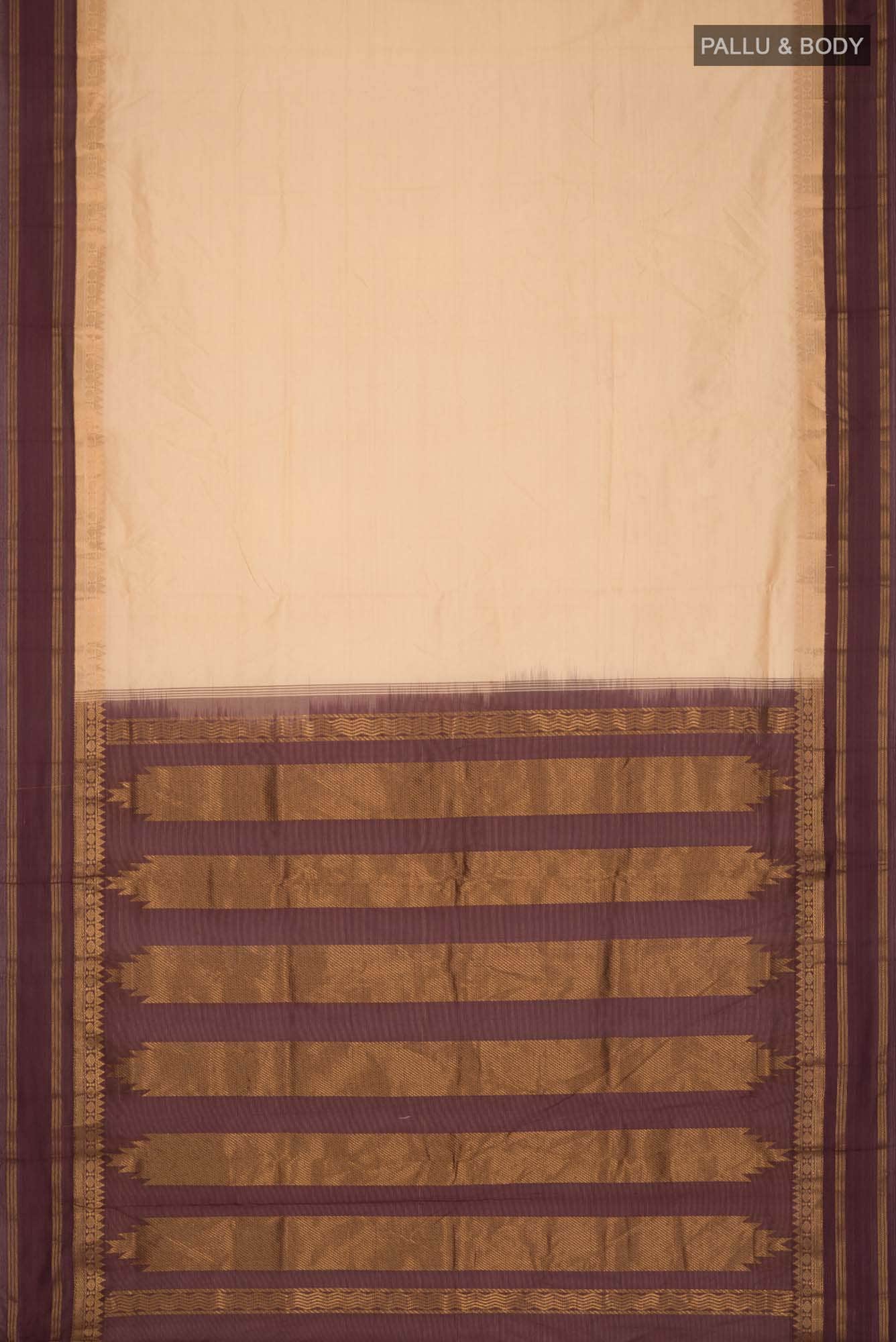 Cream Silk Cotton Saree