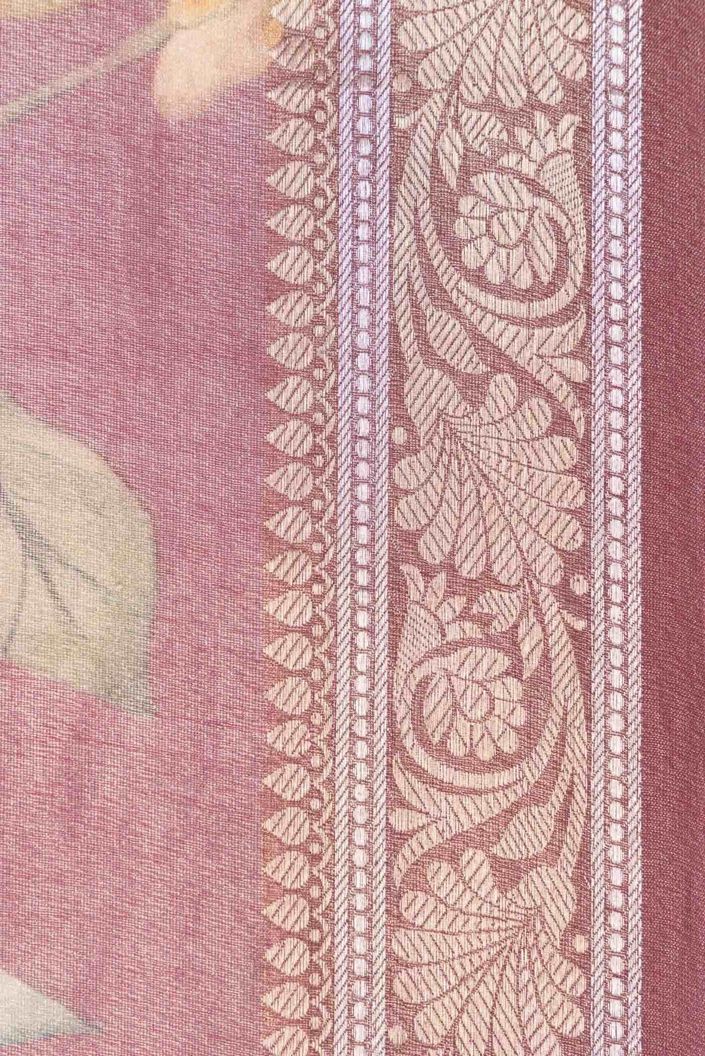 Mauve Dual Tone Organza Silk Saree