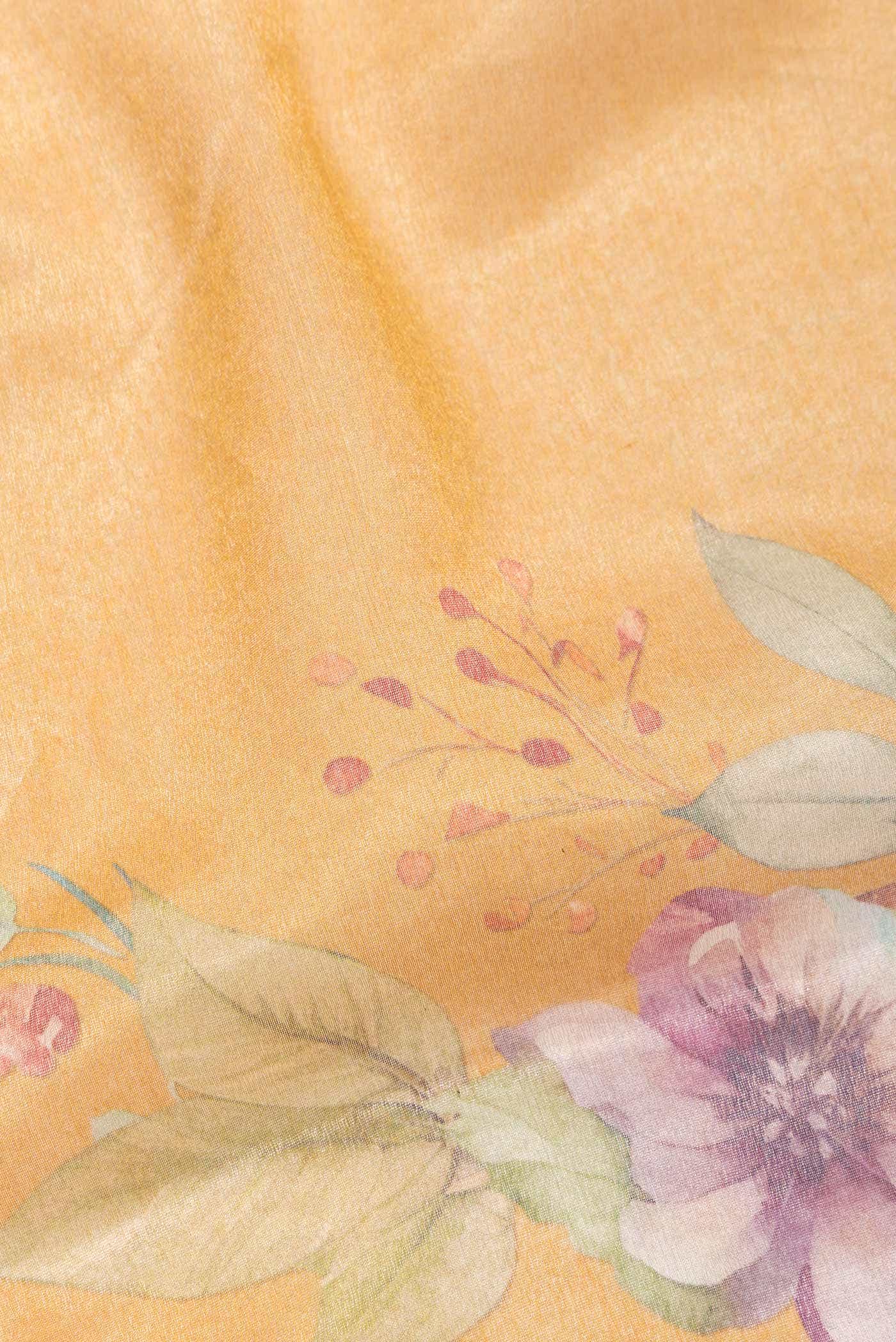 Mustard Dual Tone Organza Silk Saree