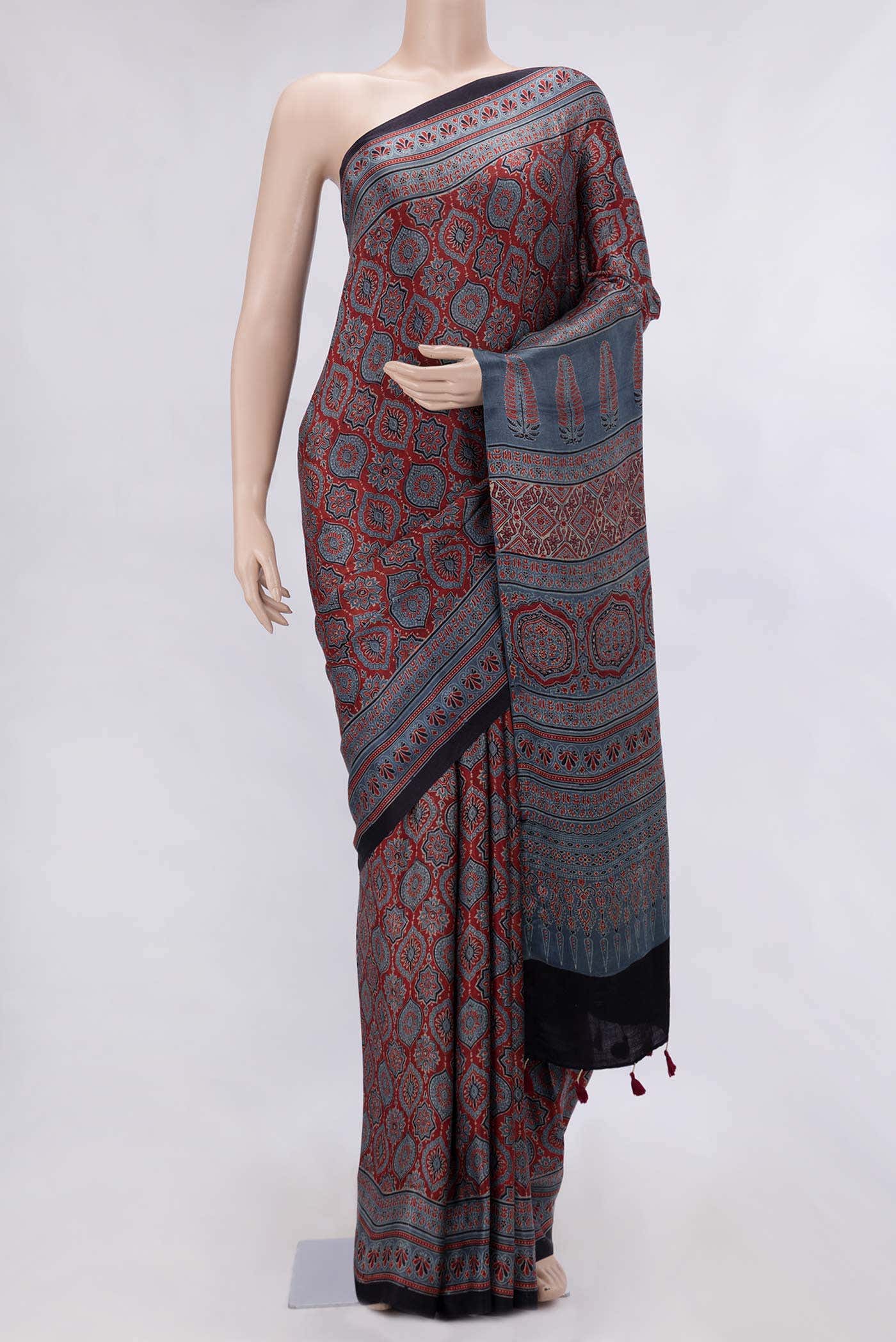 Maroon Dual Tone Mysore Crepe Saree